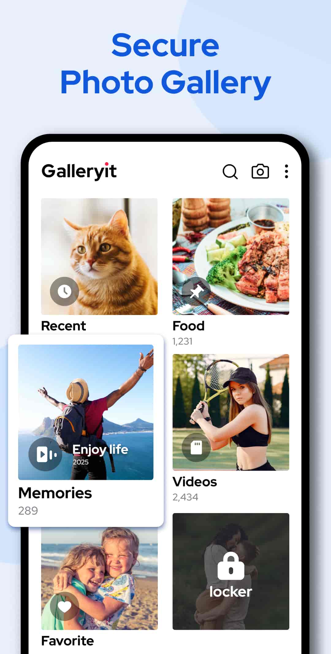 اسکرین شات 1 برنامه Galleryit - Photo Vault, Album