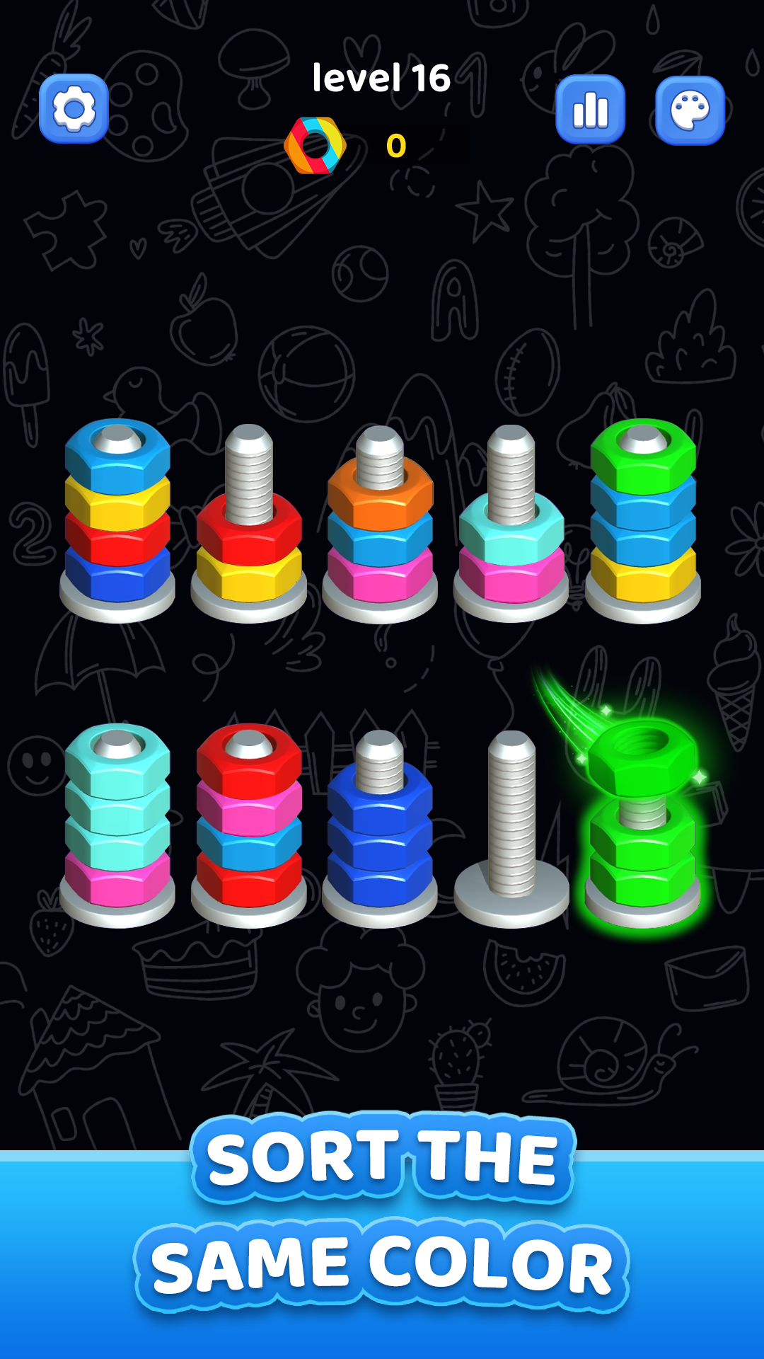 اسکرین شات 1 بازی Nuts Bolt Sort - Screw 3D