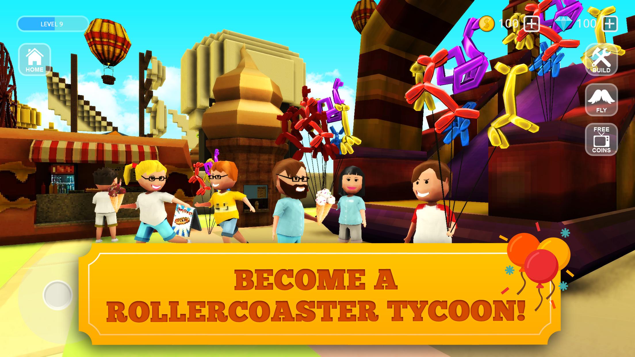اسکرین شات بازی Roller Coaster Craft: Blocky Building & RCT Games 3