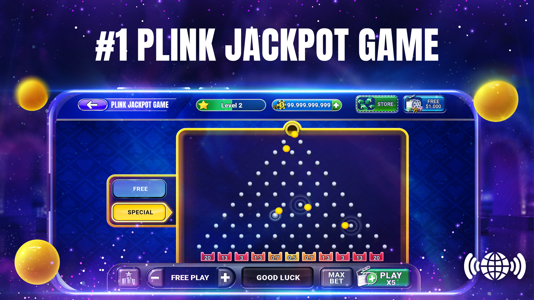 اسکرین شات 1 بازی Plink Jackpot - Big Win x1000