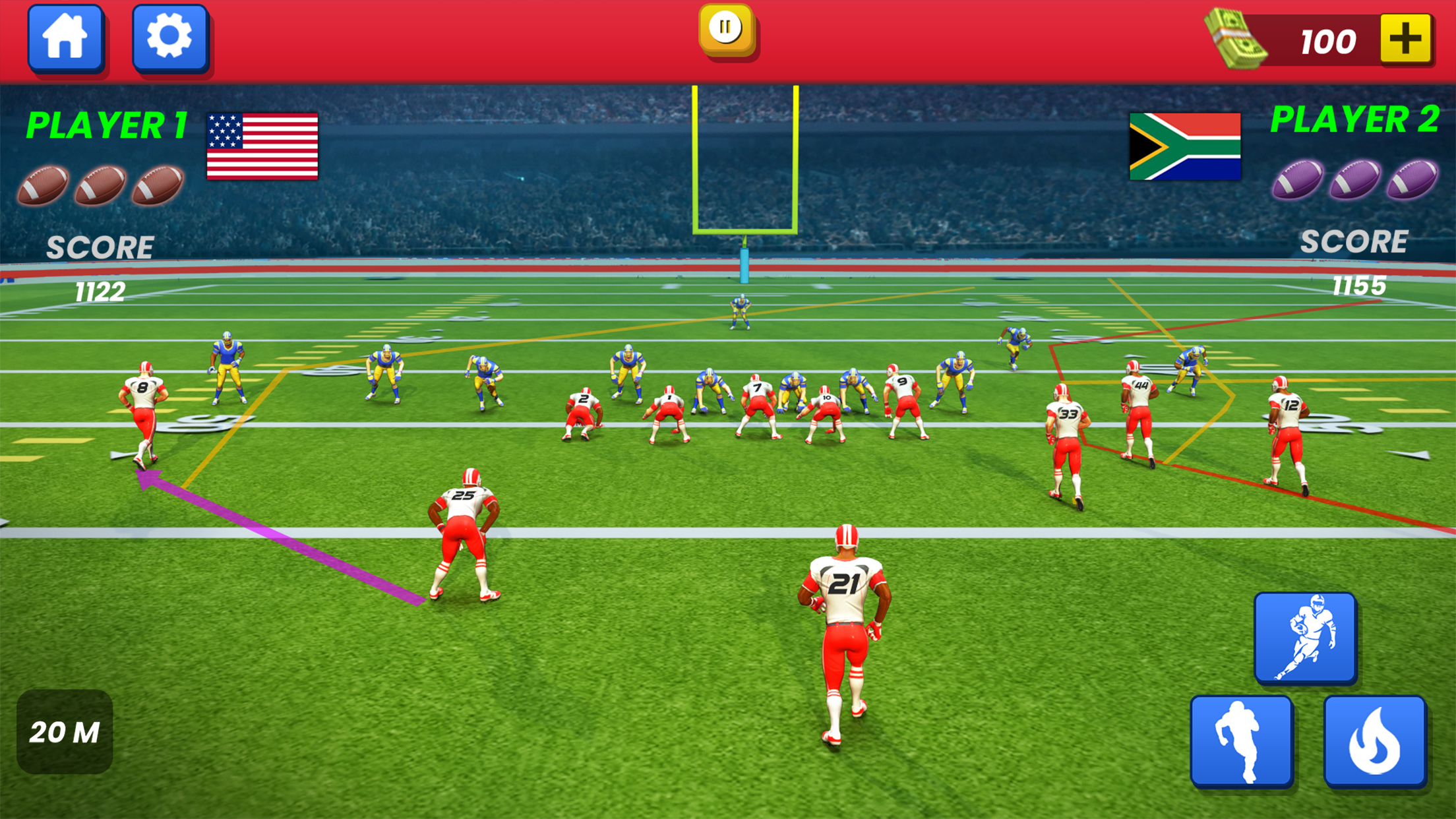 اسکرین شات 2 بازی Football Kicks: Rugby Games
