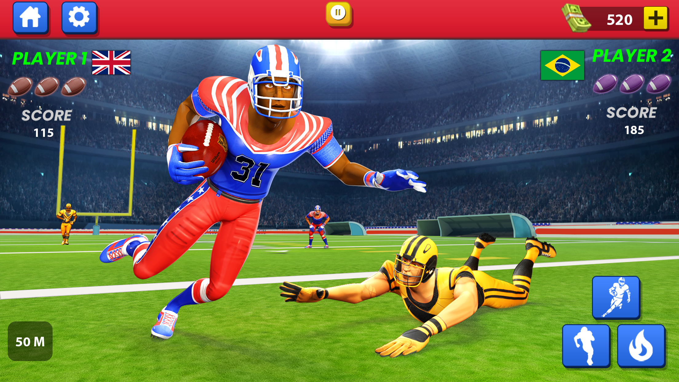 اسکرین شات 3 بازی Football Kicks: Rugby Games