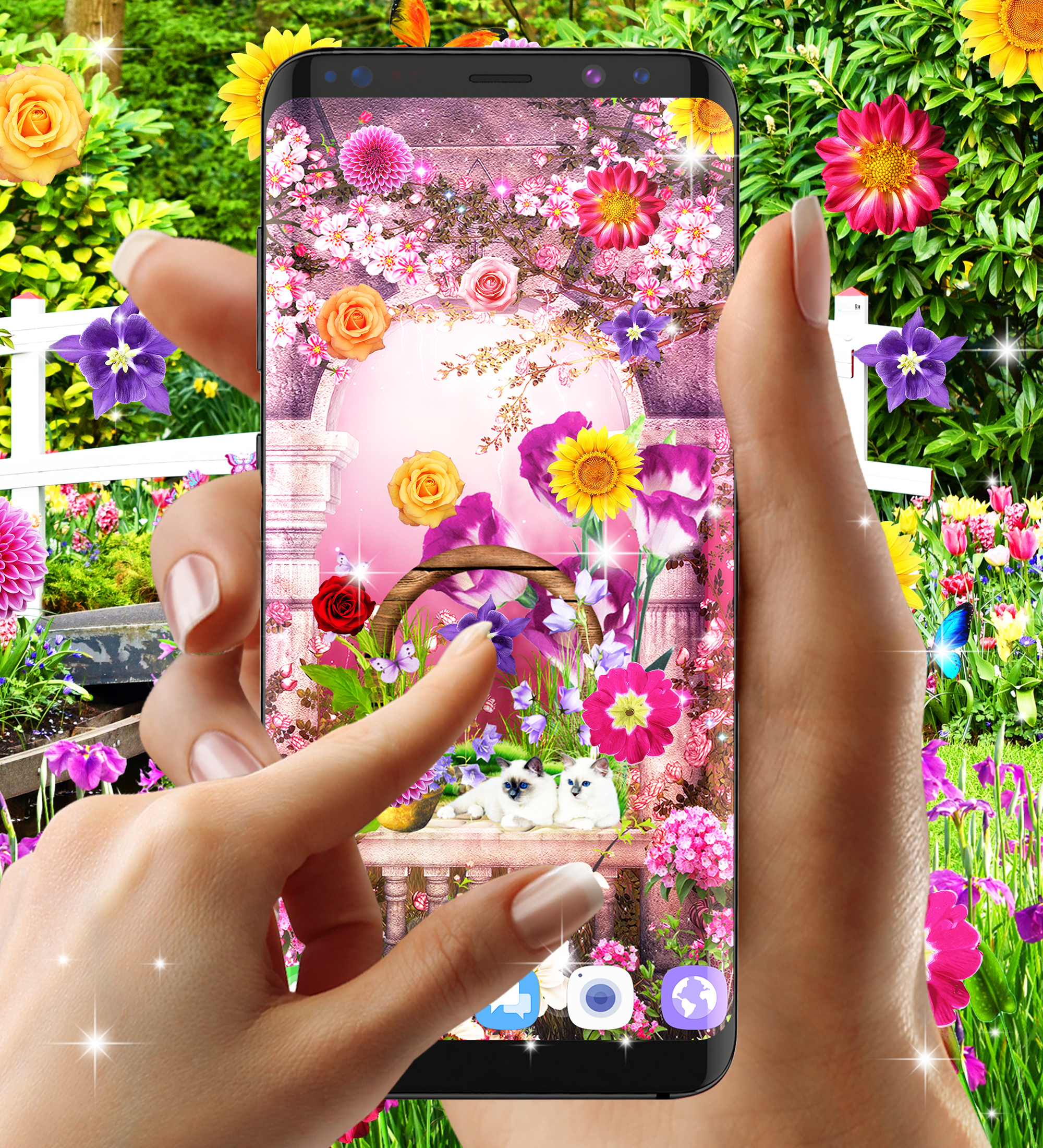 اسکرین شات 8 برنامه Flower garden live wallpaper