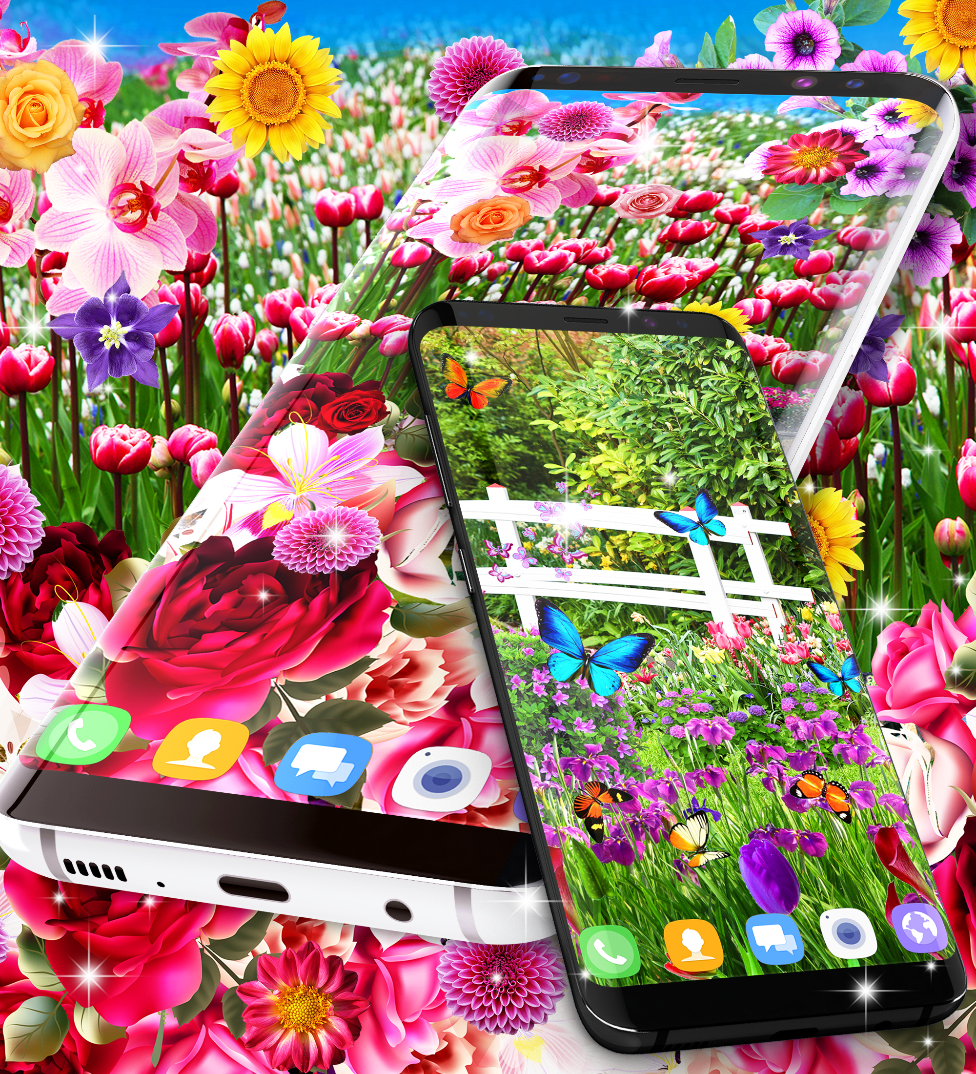 اسکرین شات 6 برنامه Flower garden live wallpaper