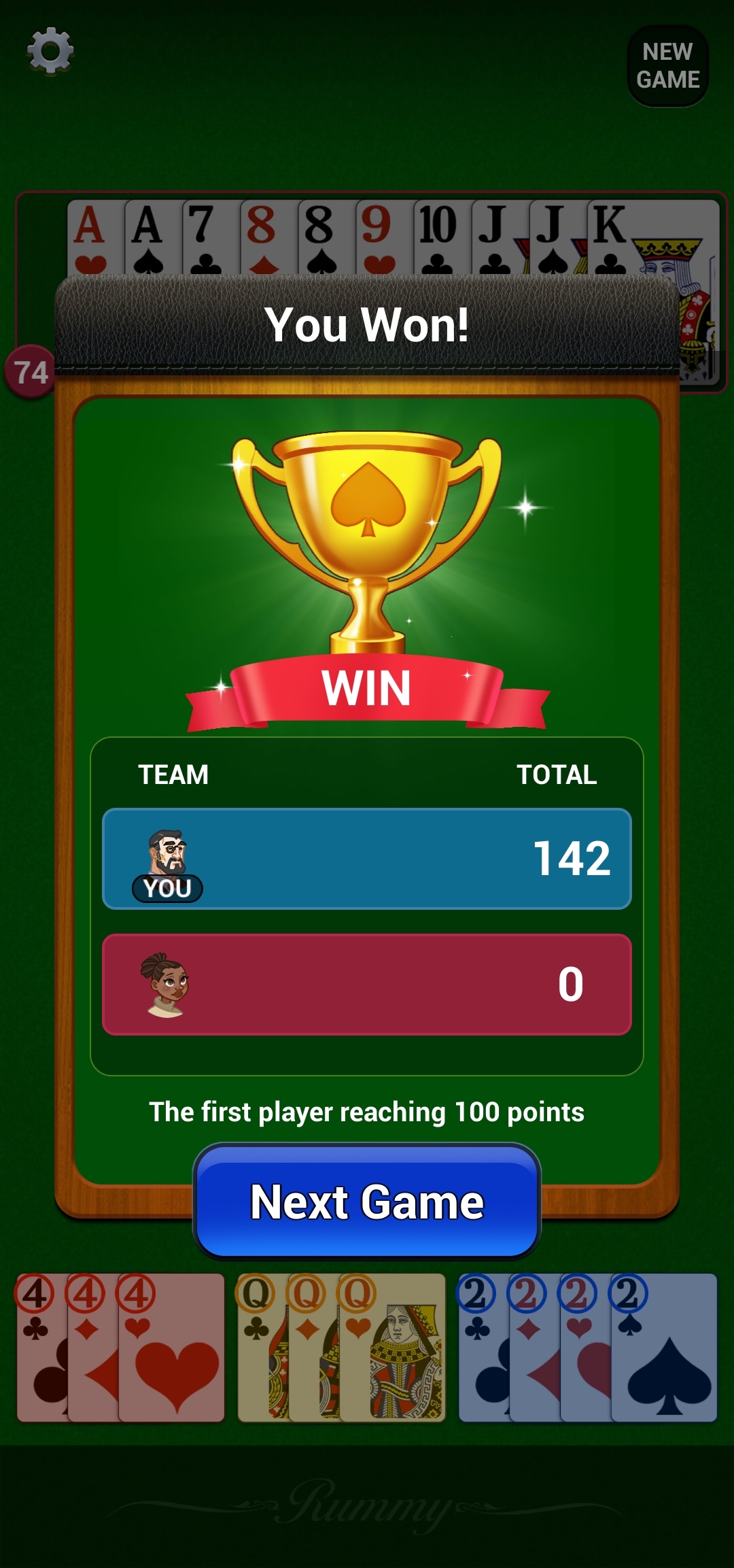 اسکرین شات 3 بازی Gin Rummy: Classic Card Game