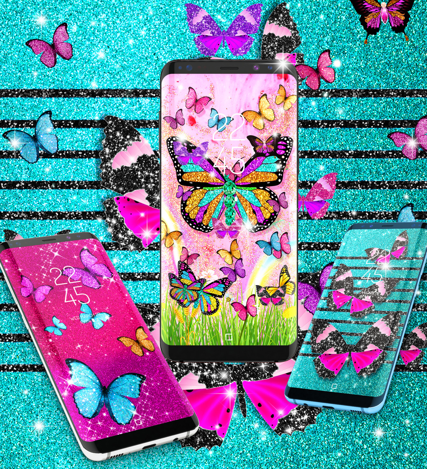 اسکرین شات 5 برنامه Glitter butterfly wallpapers