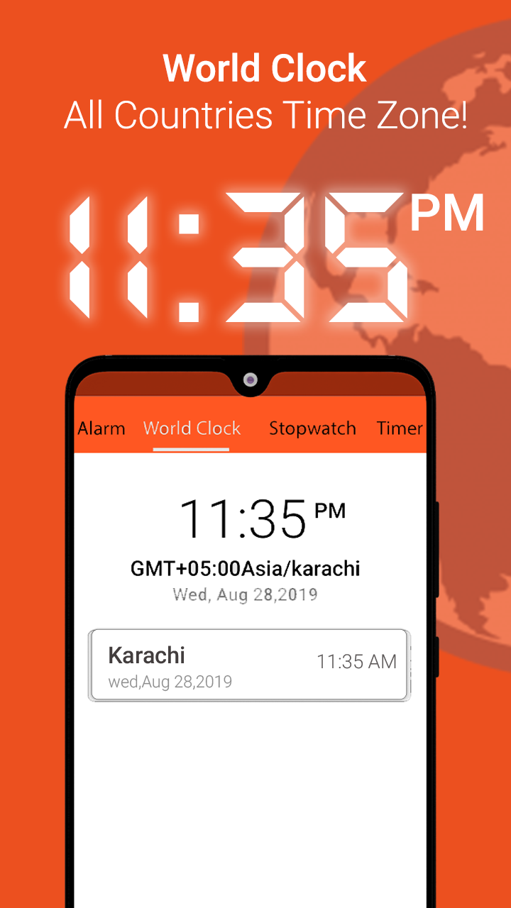اسکرین شات 1 برنامه World Clock - Live Time & Date