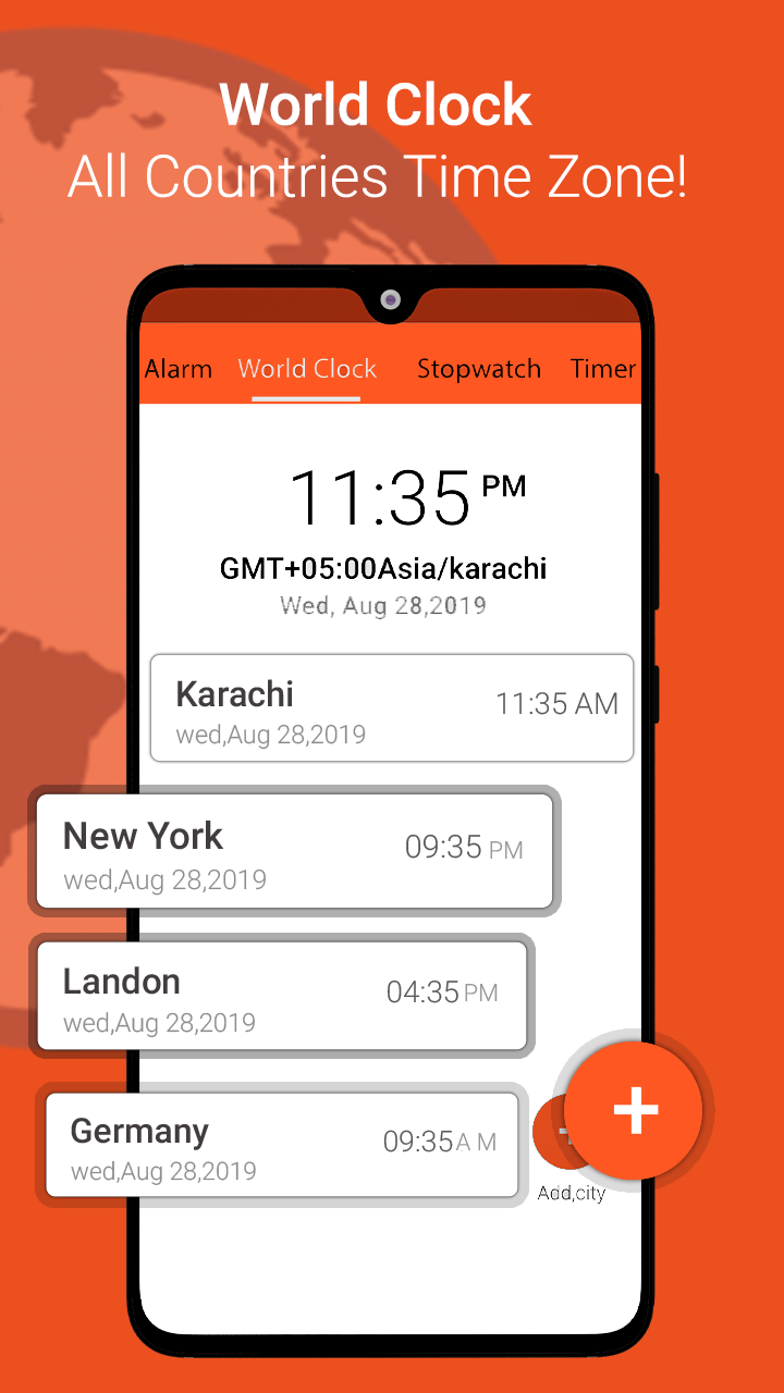 اسکرین شات 2 برنامه World Clock - Live Time & Date