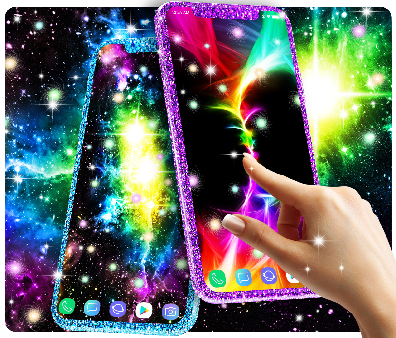 اسکرین شات 3 برنامه Glowing live wallpaper