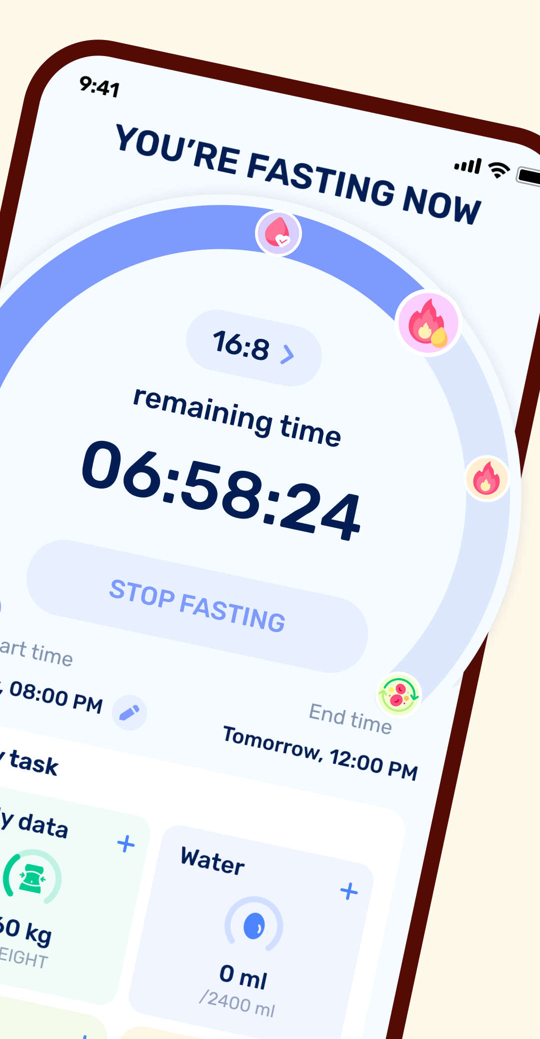 اسکرین شات 2 برنامه GoFasting Intermittent Fasting