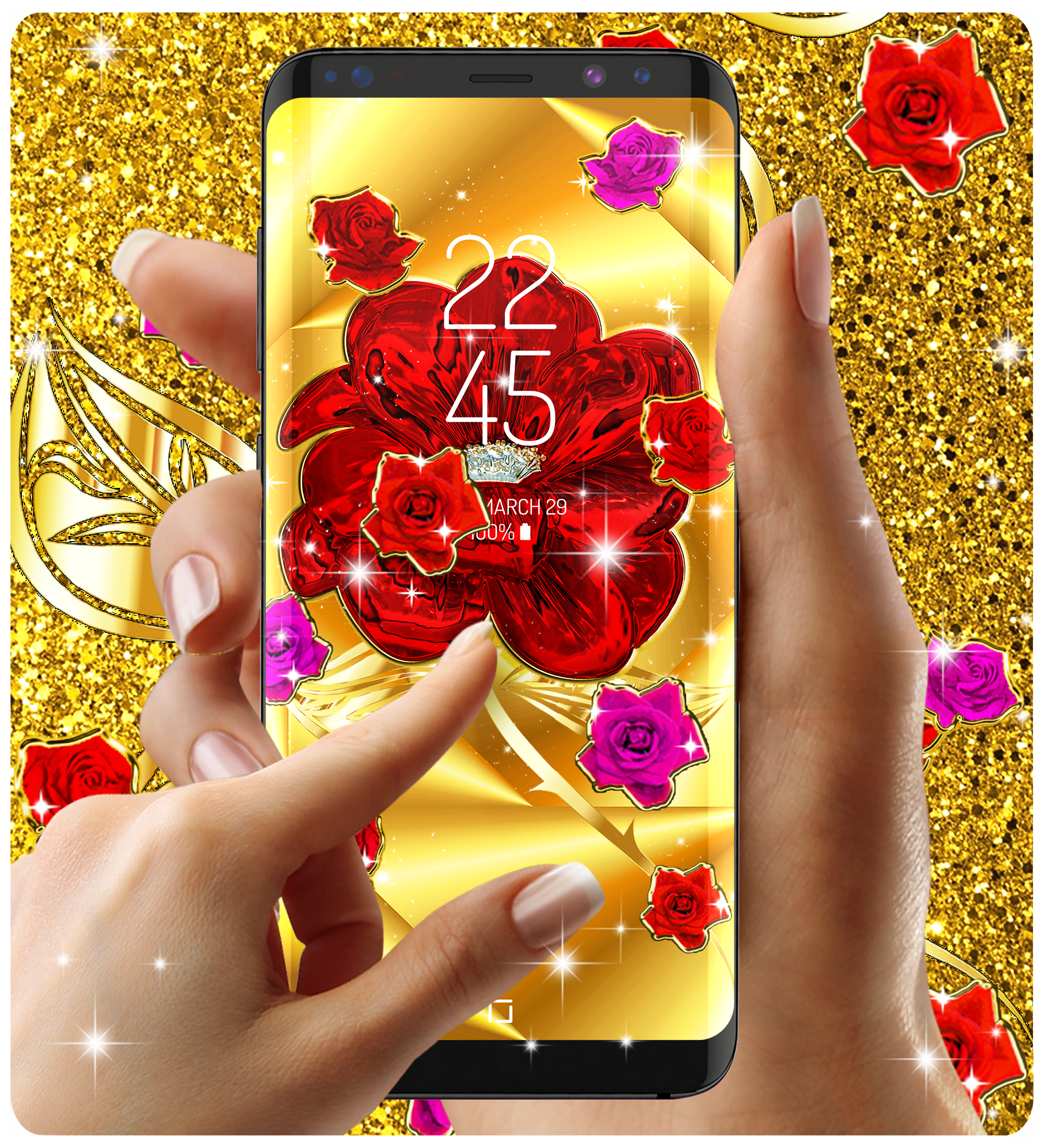 اسکرین شات 7 برنامه Gold rose live wallpaper