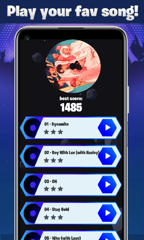 اسکرین شات بازی BTS Tiles Hop Dynamite Bounce 3