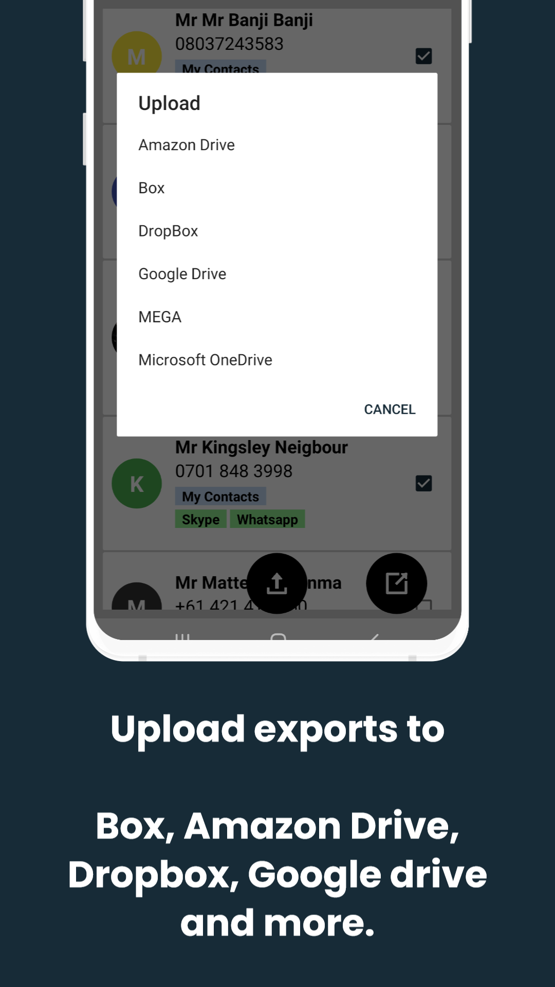اسکرین شات 6 برنامه Export contacts