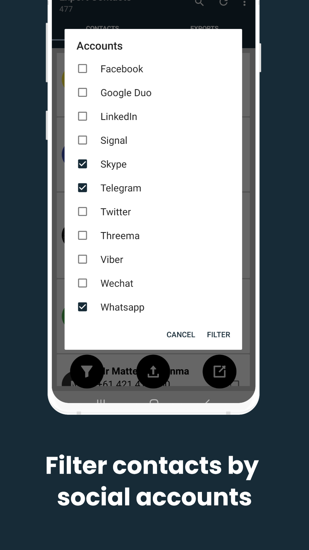 اسکرین شات 3 برنامه Export contacts
