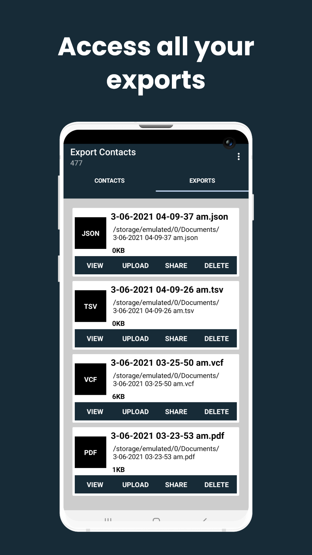 اسکرین شات 7 برنامه Export contacts