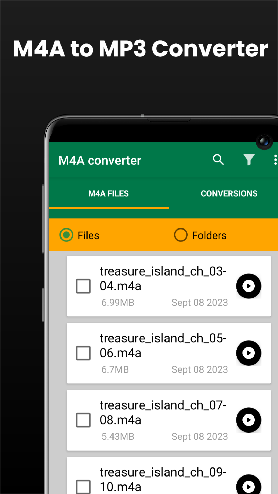 اسکرین شات 1 برنامه M4a To Mp3 Converter