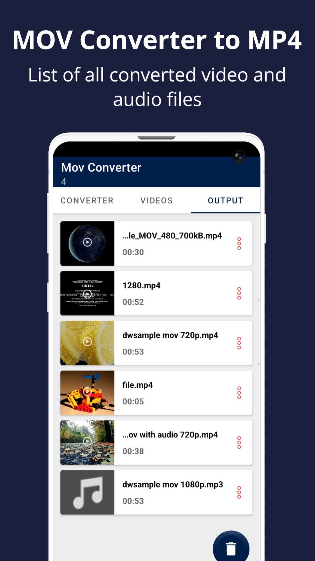 اسکرین شات 5 برنامه Mov To Mp4 Converter