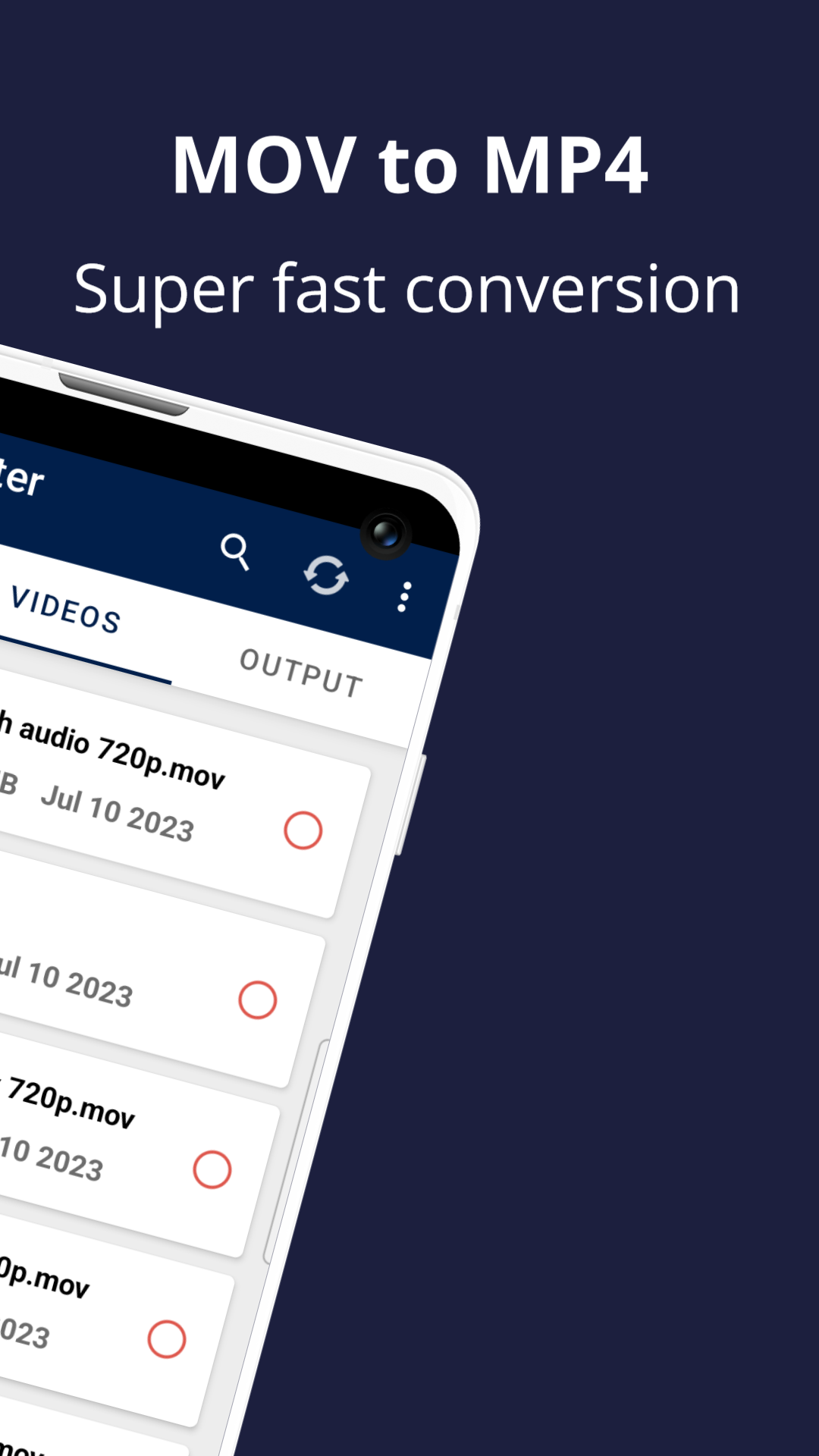 اسکرین شات 2 برنامه Mov To Mp4 Converter