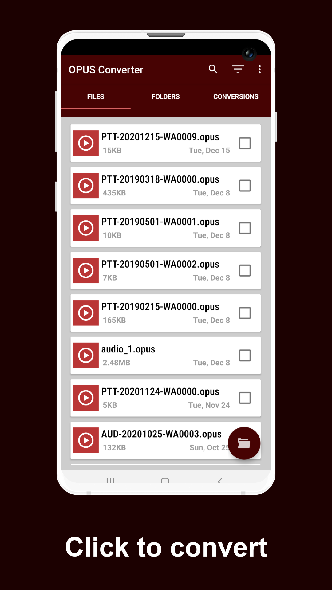 اسکرین شات 3 برنامه Opus To Mp3 Converter