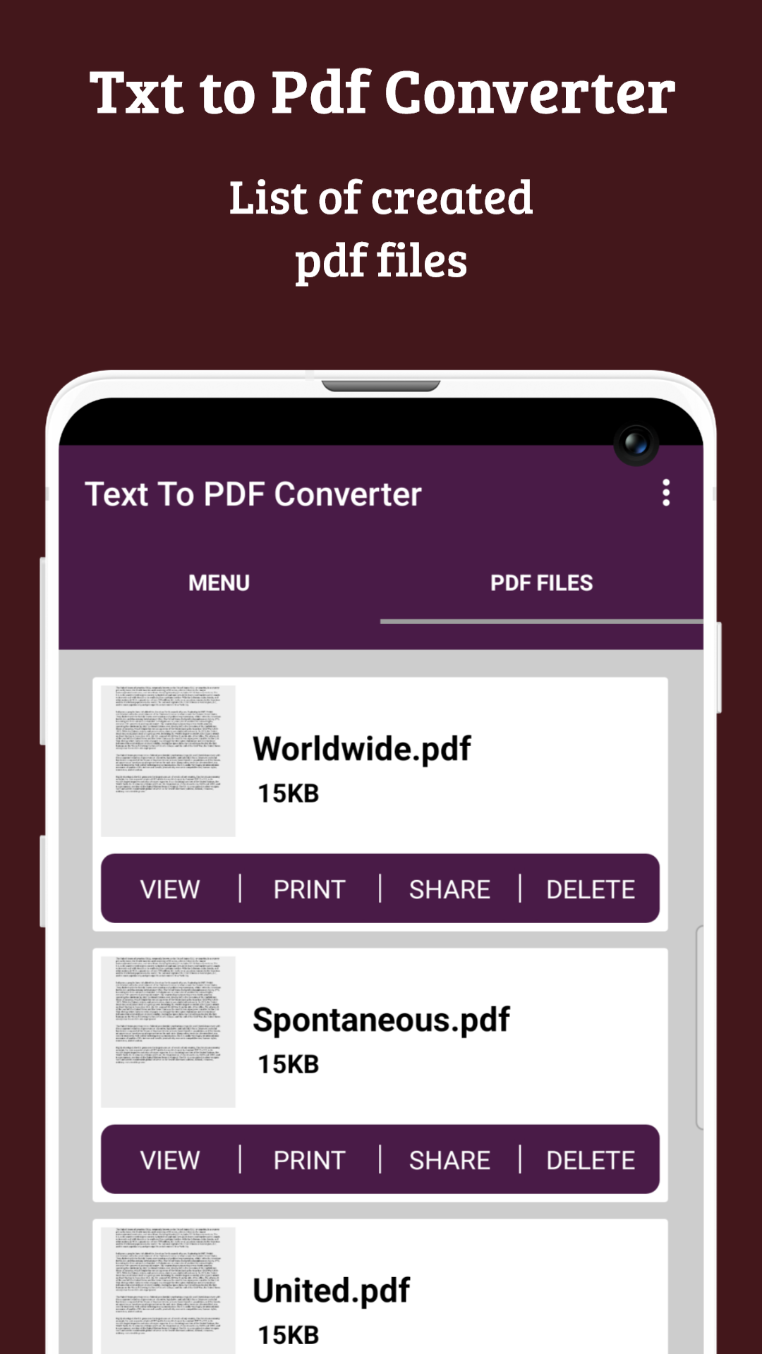 اسکرین شات 6 برنامه Text To Pdf Converter