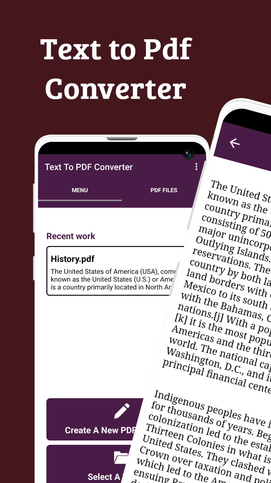 اسکرین شات 1 برنامه Text To Pdf Converter