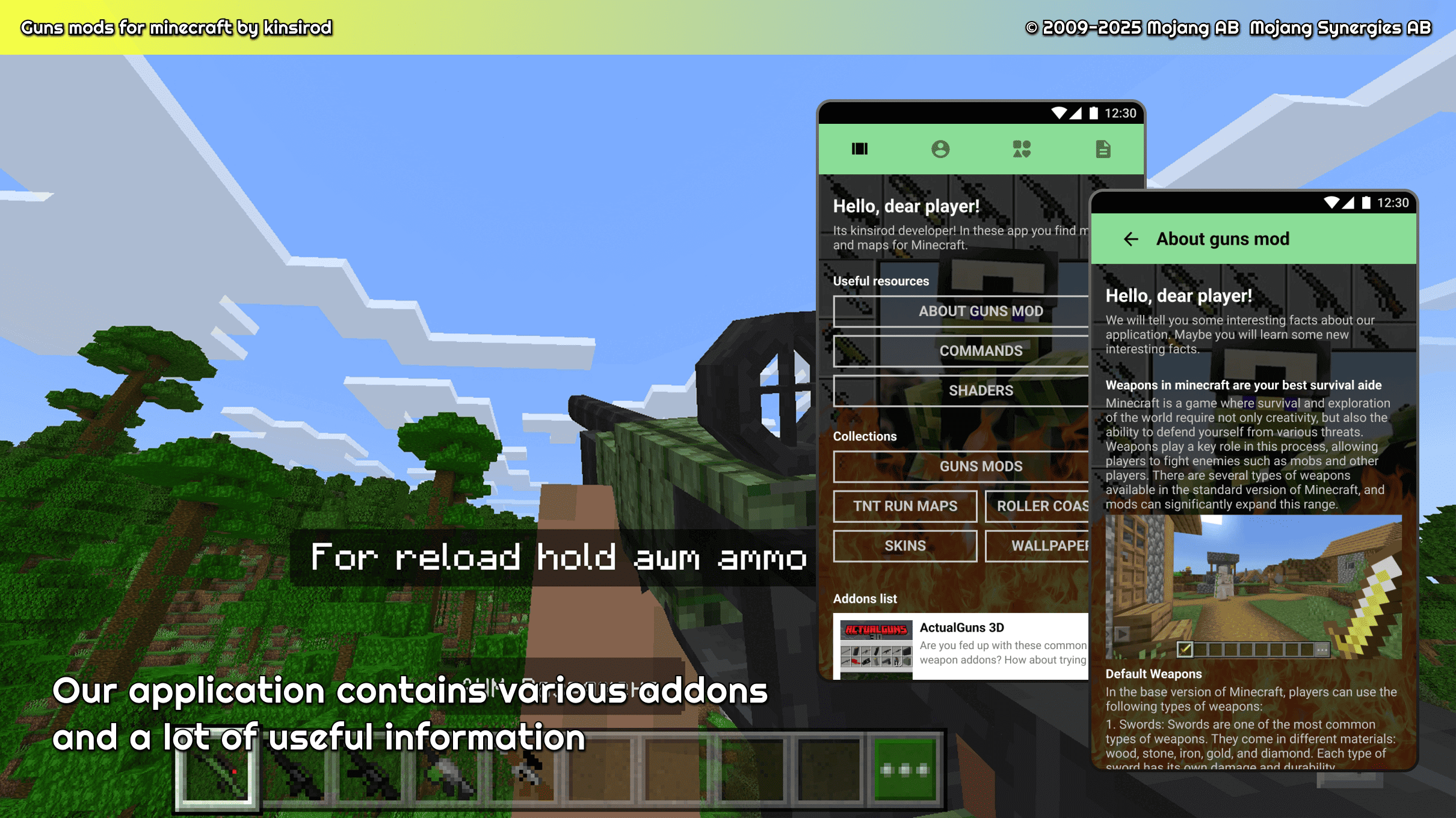 اسکرین شات 1 برنامه Guns mods for minecraft