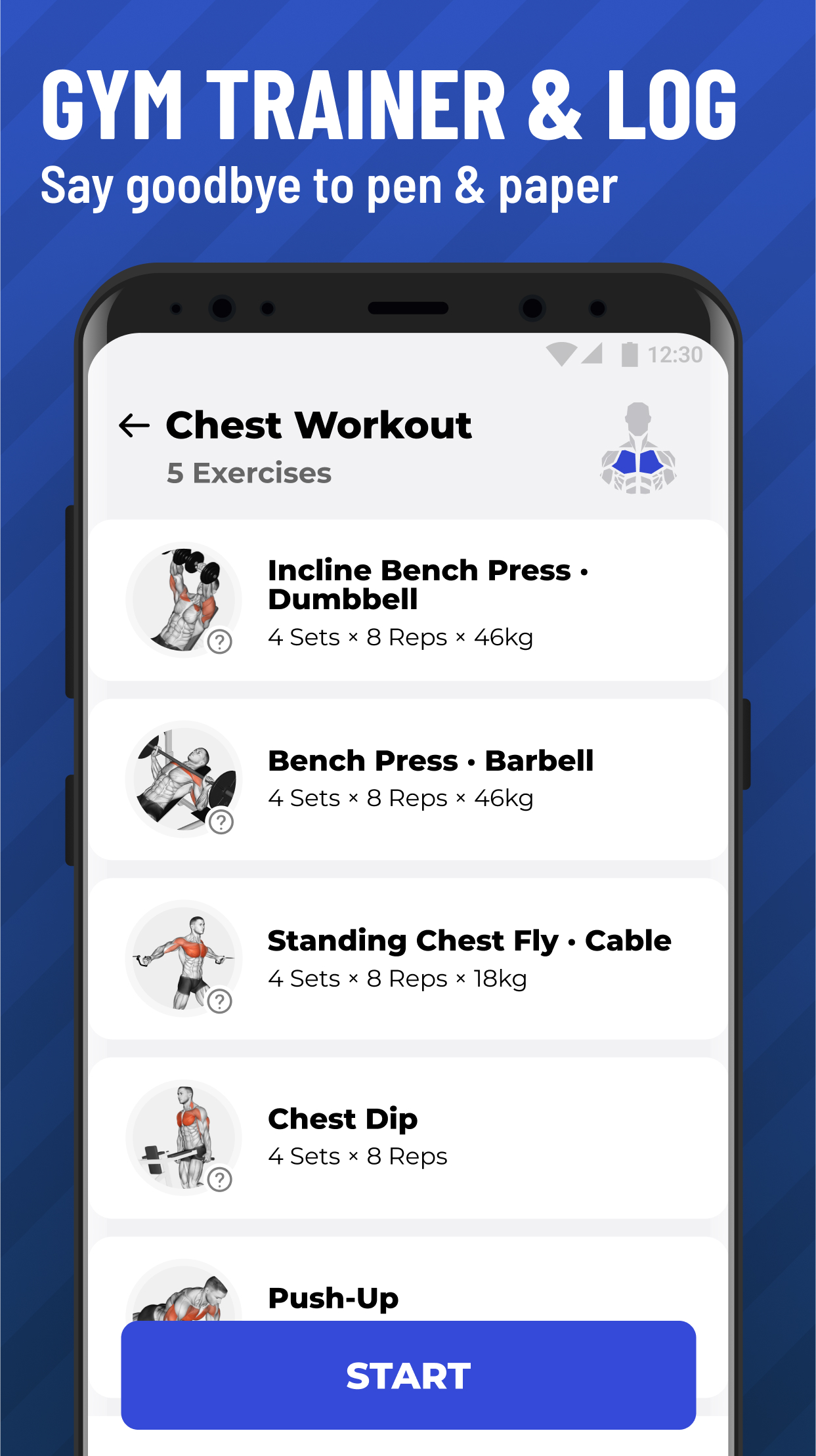 اسکرین شات 1 برنامه Gym Workout Tracker: Gym Log