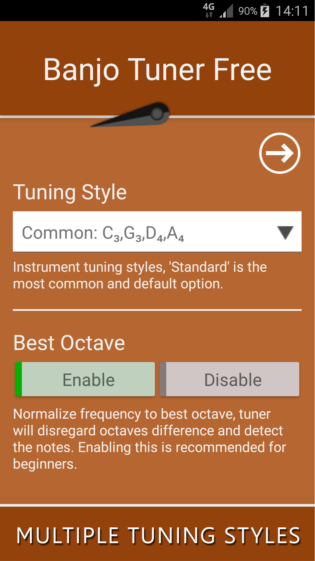 اسکرین شات 3 برنامه Banjo Tuner: Simple & Accurate