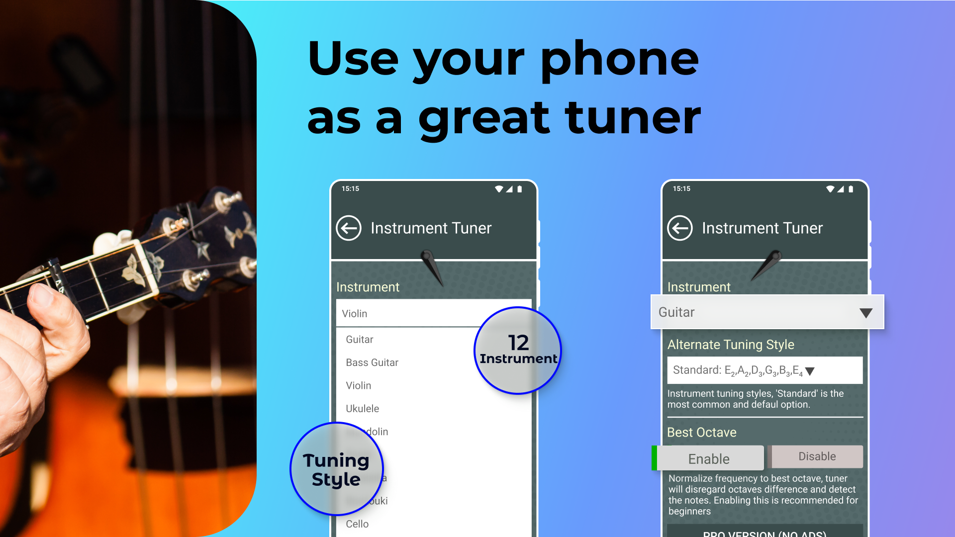 اسکرین شات 2 برنامه Instrument Tuner