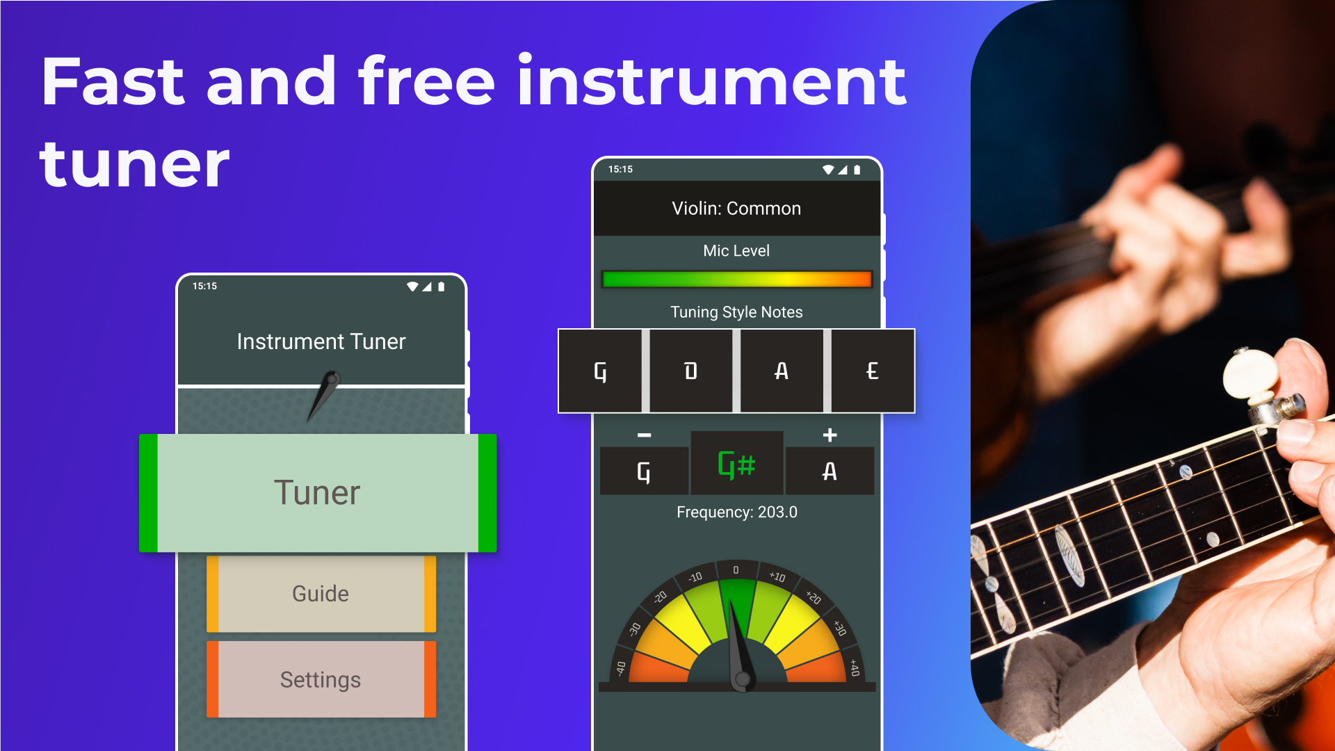 اسکرین شات 1 برنامه Instrument Tuner