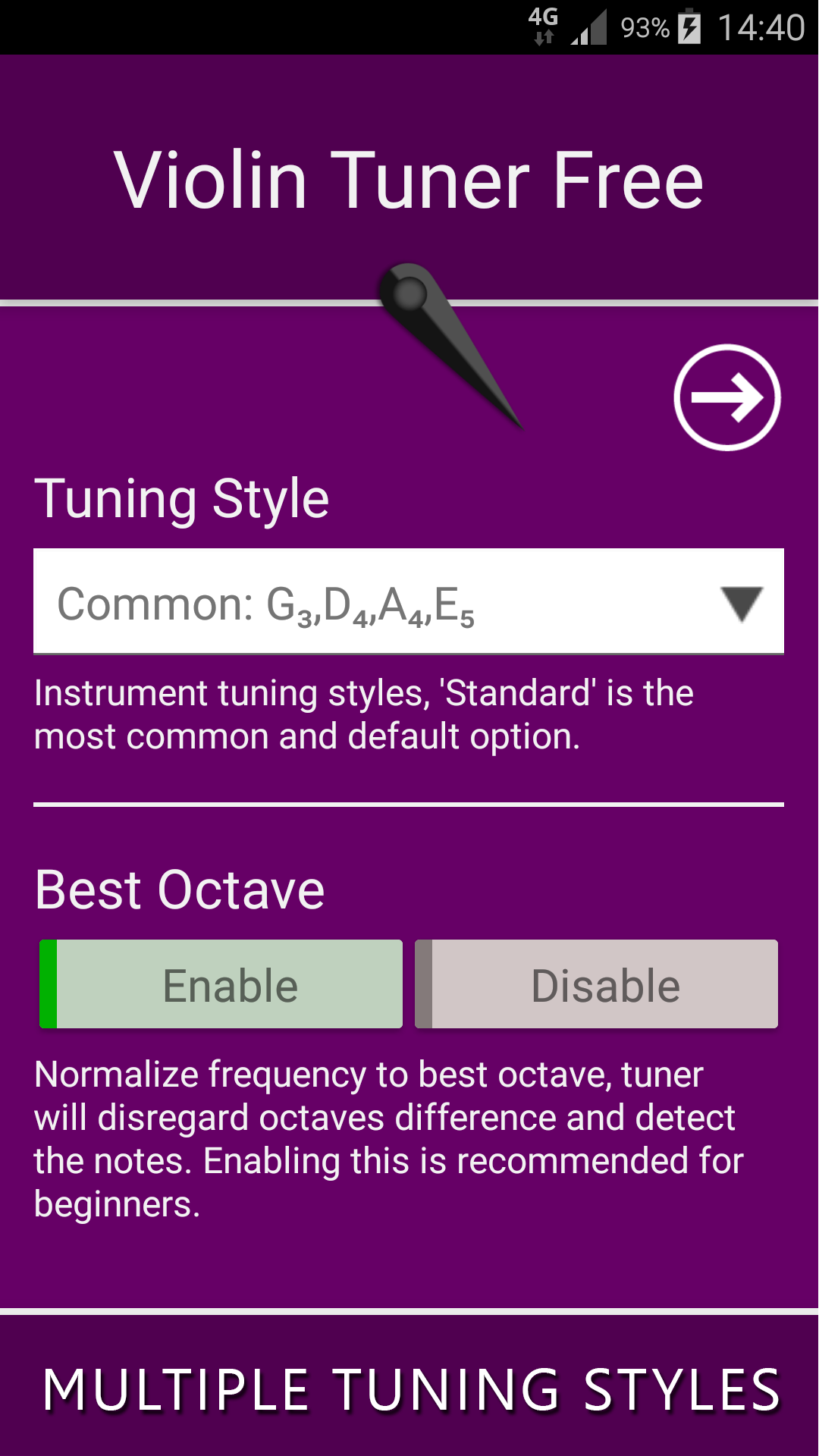 اسکرین شات 3 برنامه Violin Tuner