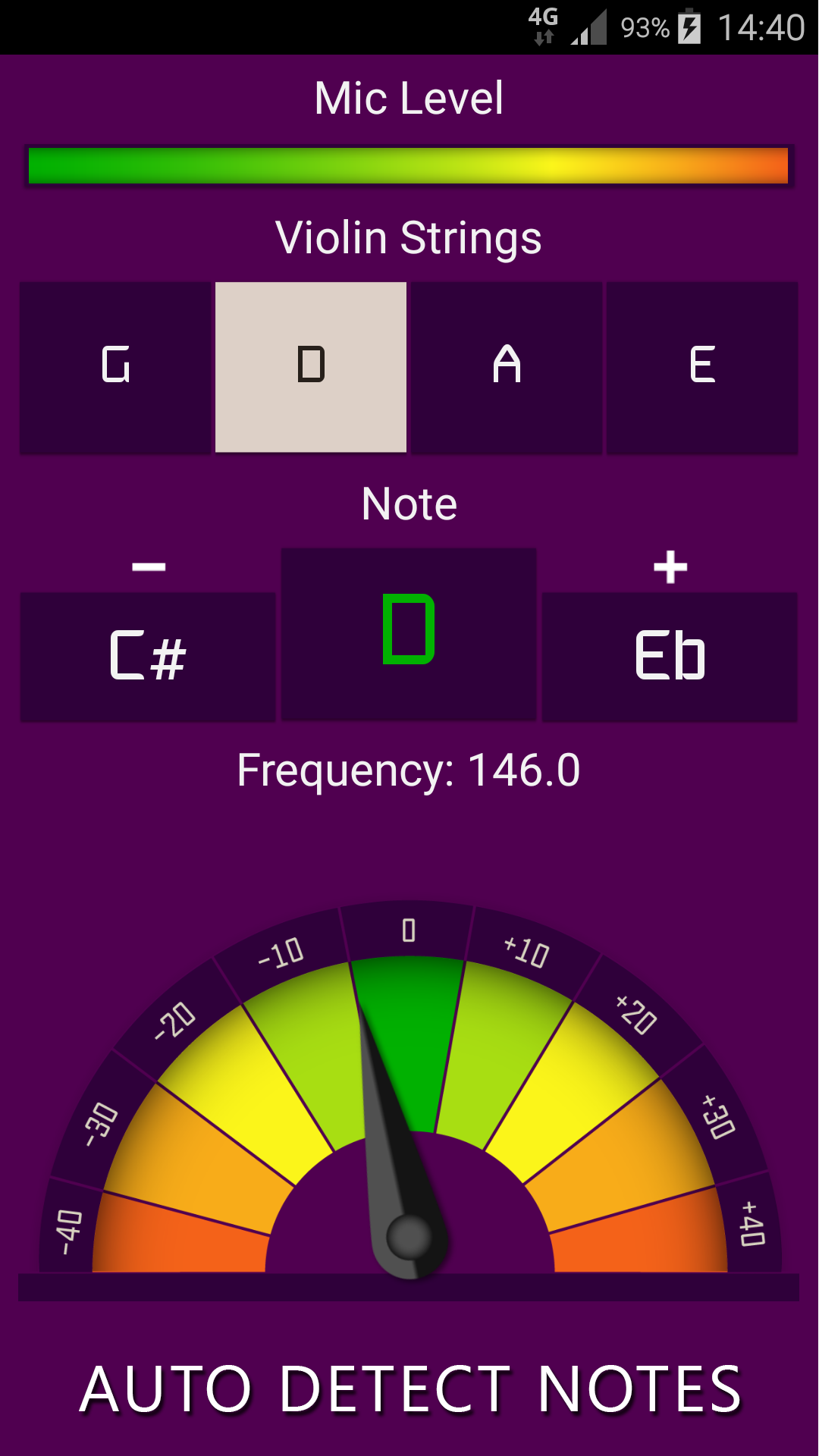 اسکرین شات 2 برنامه Violin Tuner