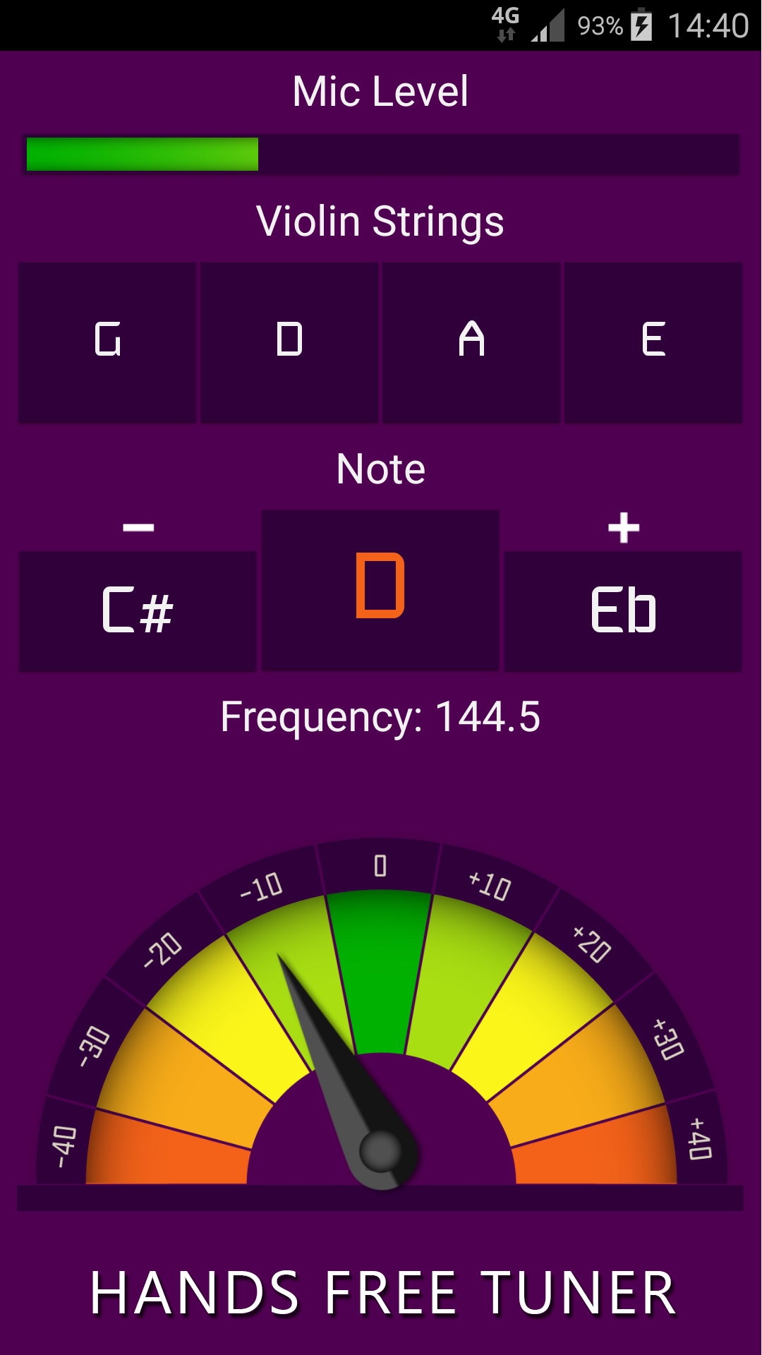 اسکرین شات 1 برنامه Violin Tuner