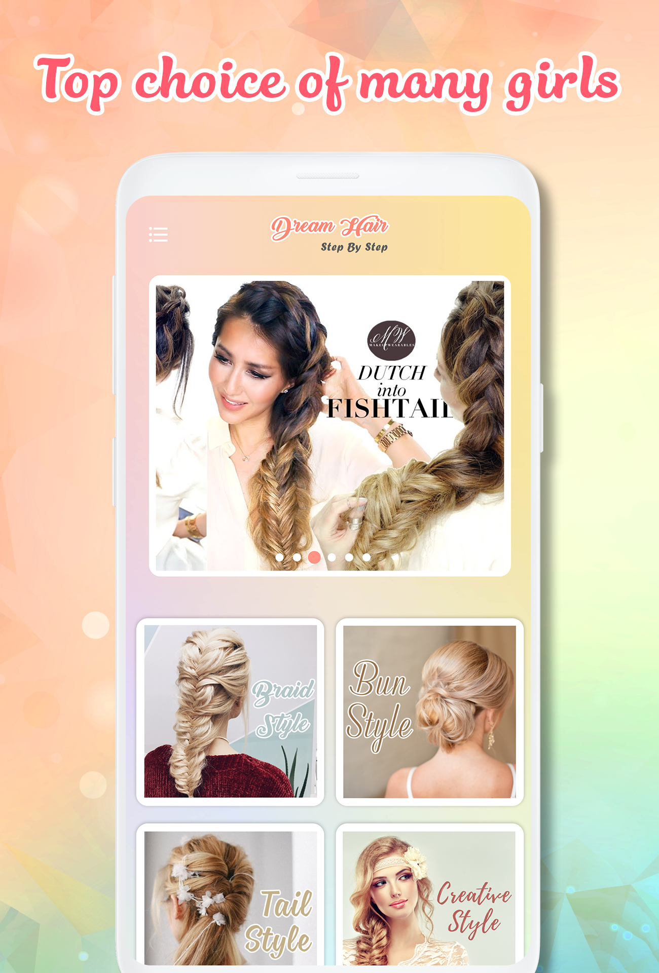 اسکرین شات 3 برنامه Hairstyles step by step