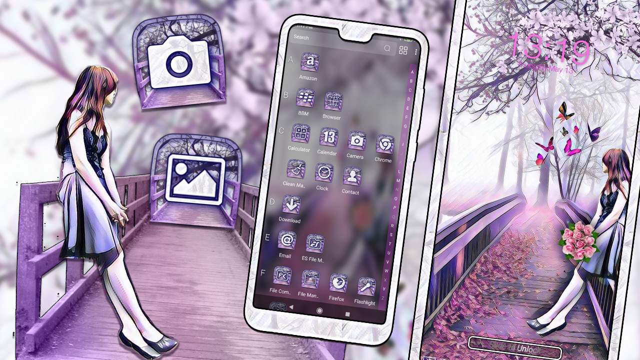 اسکرین شات 3 برنامه Kawaii Girl Theme Launcher