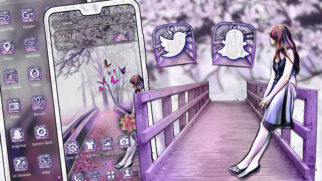 اسکرین شات 1 برنامه Kawaii Girl Theme Launcher