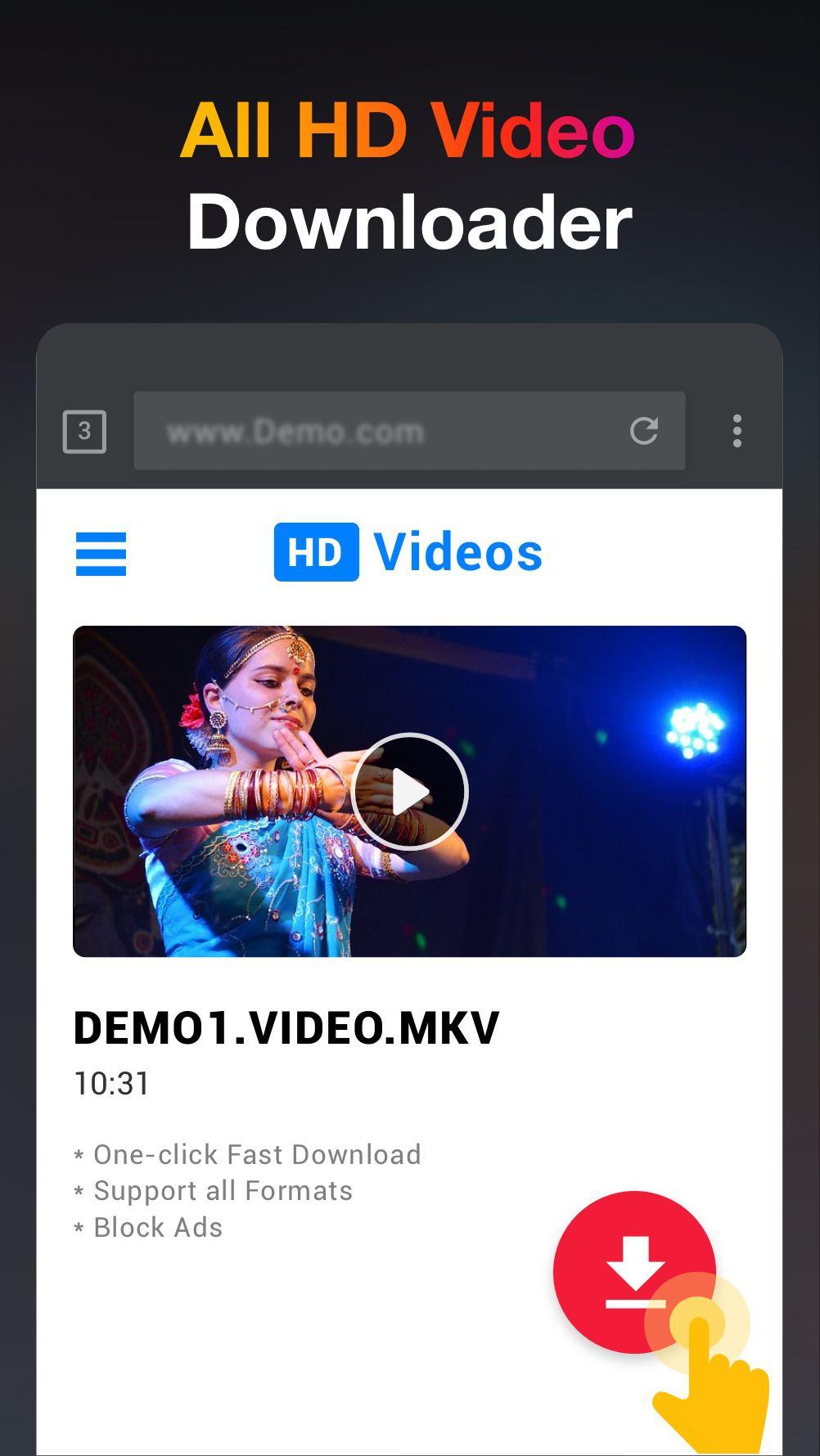 اسکرین شات 1 برنامه HD Video Downloader App - 2022