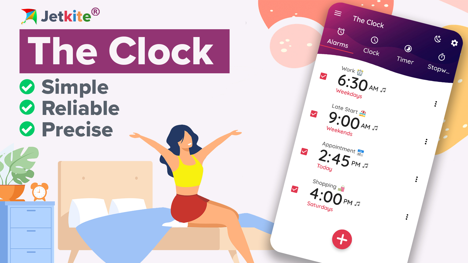 اسکرین شات 1 برنامه The Clock: Alarm Clock & Timer
