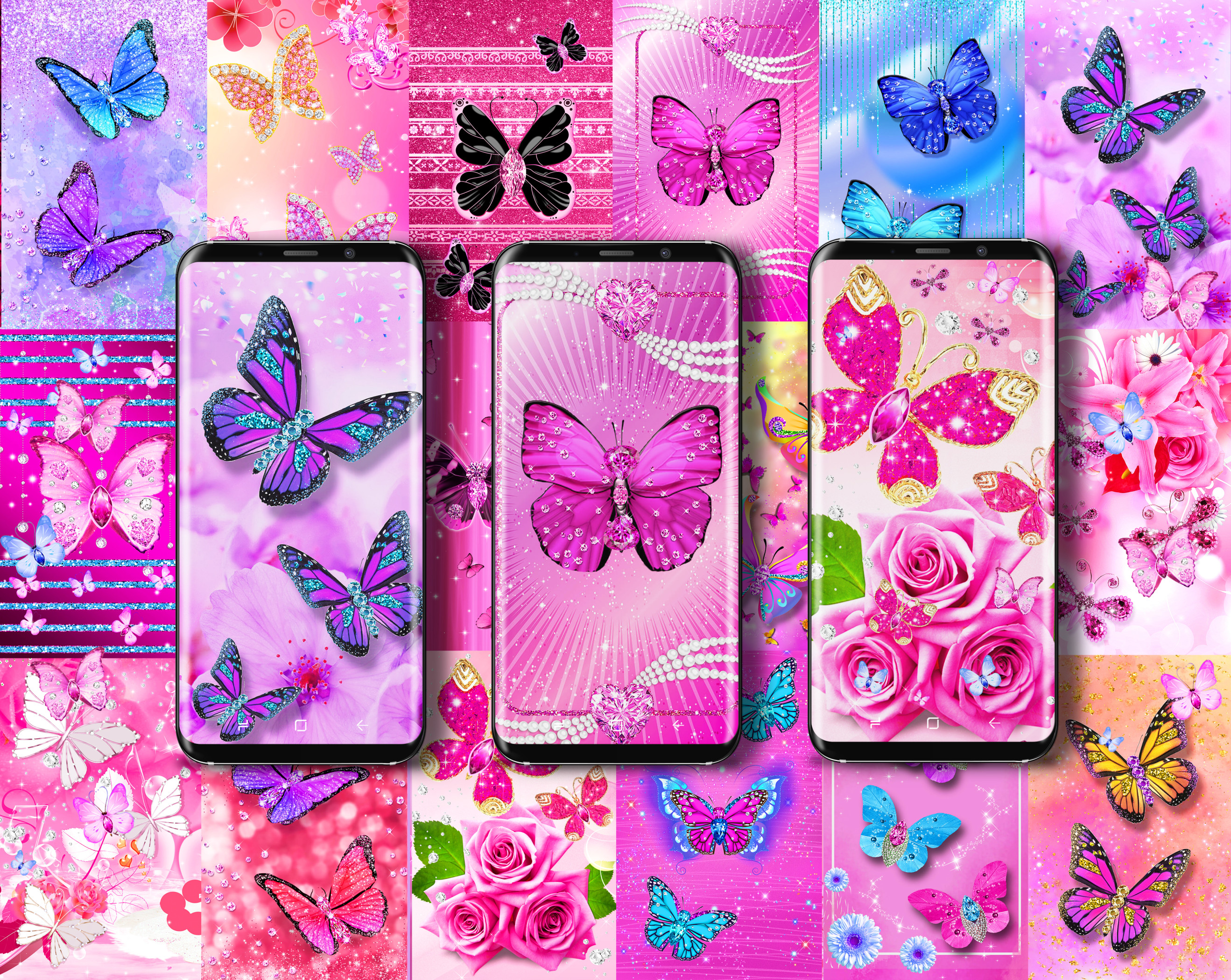 اسکرین شات 1 برنامه Diamond butterfly wallpapers