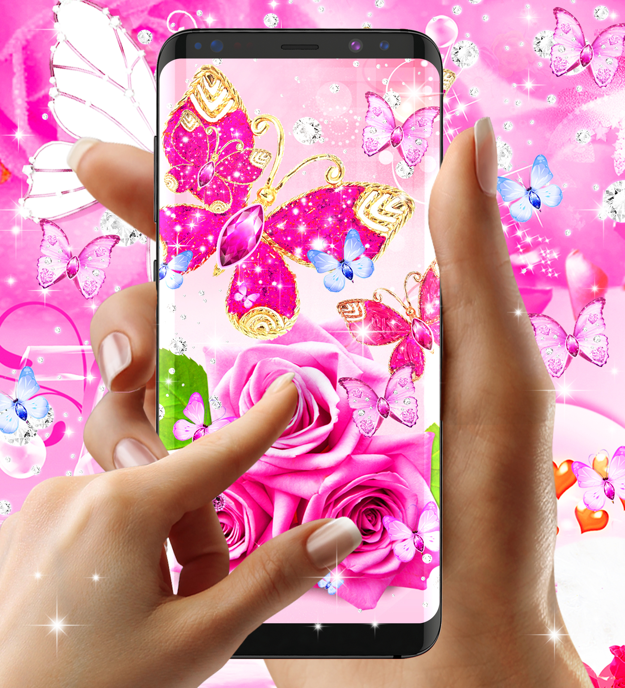 اسکرین شات 4 برنامه Diamond butterfly wallpapers