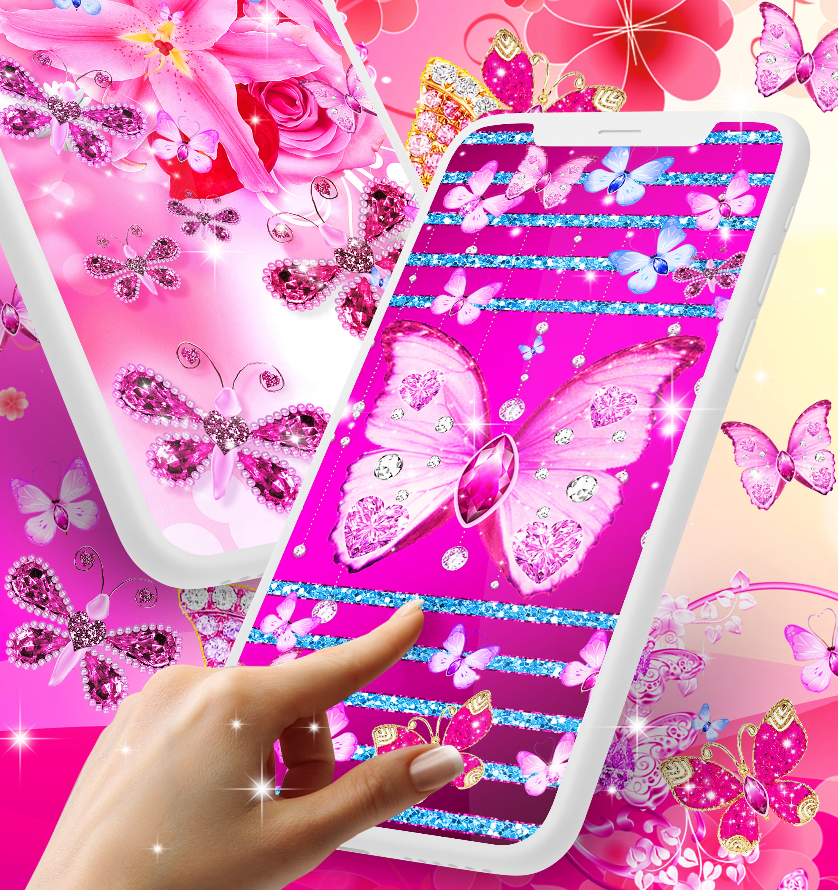 اسکرین شات 2 برنامه Diamond butterfly wallpapers