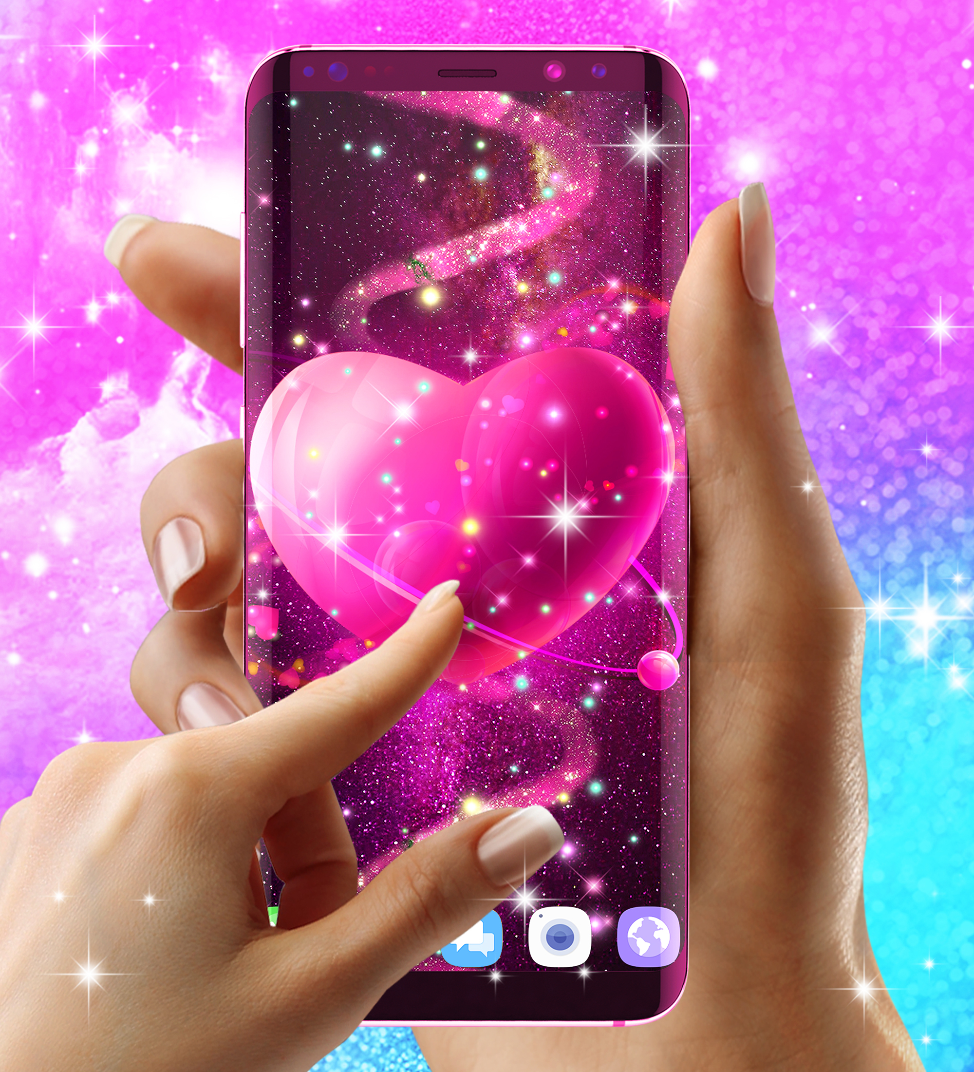 اسکرین شات 4 برنامه Glitter galaxy live wallpaper