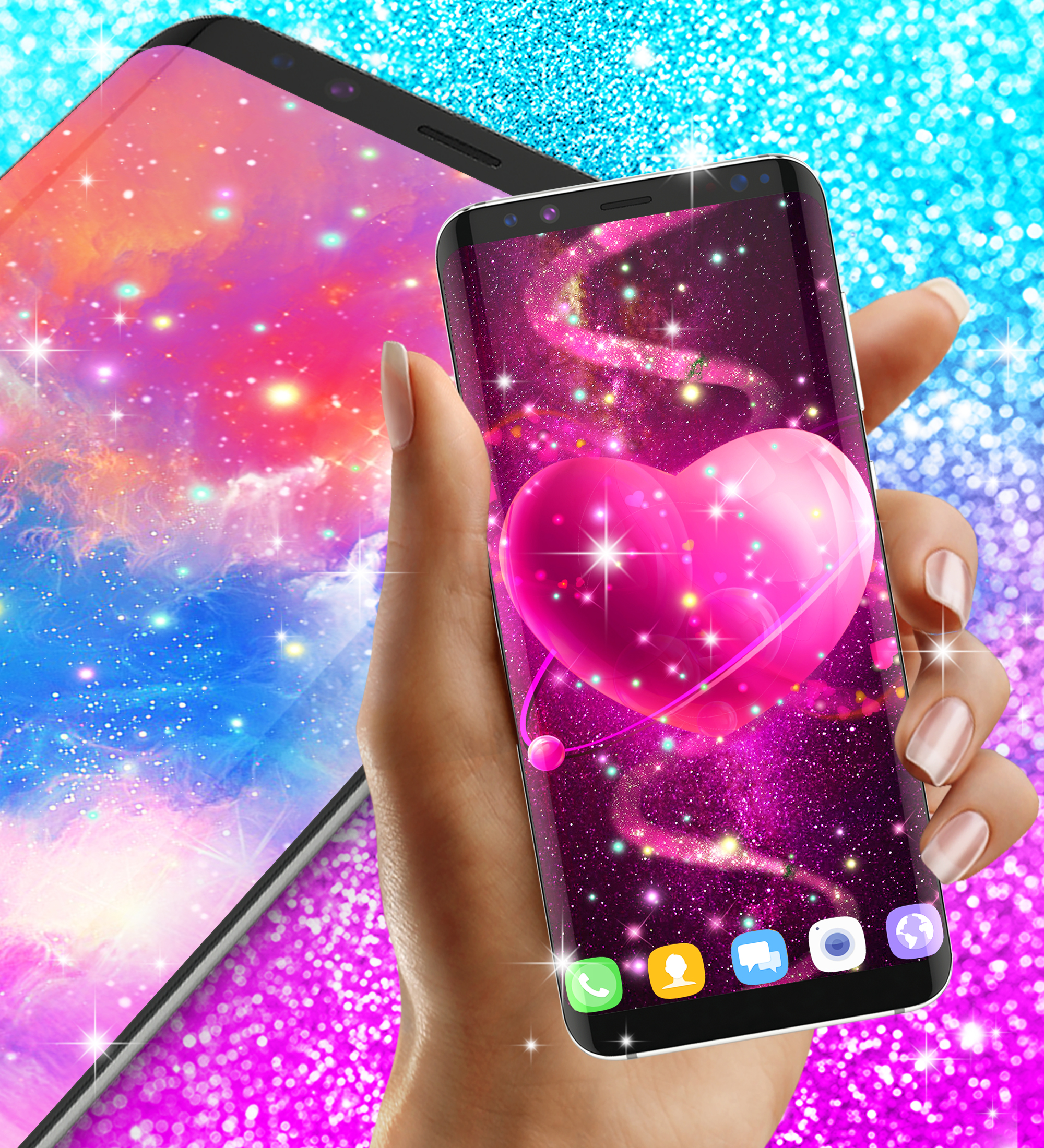 اسکرین شات 6 برنامه Glitter galaxy live wallpaper