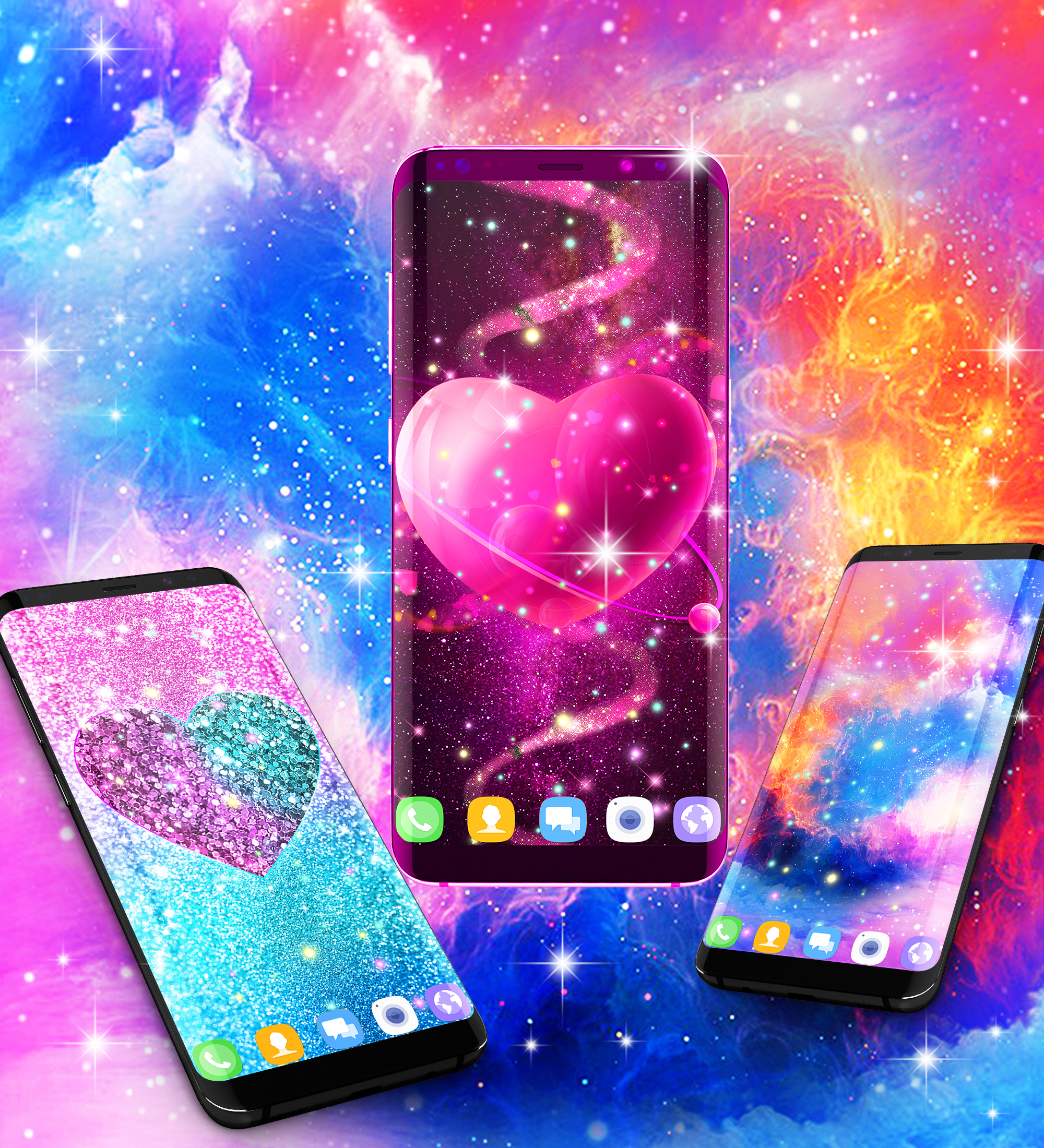 اسکرین شات 7 برنامه Glitter galaxy live wallpaper