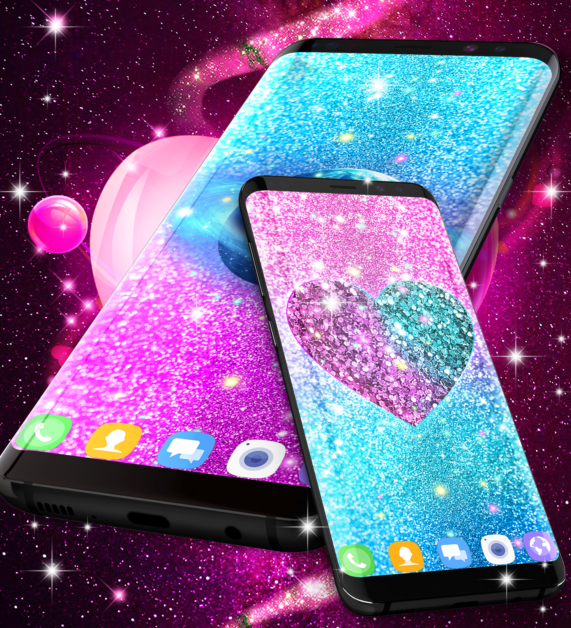 اسکرین شات 5 برنامه Glitter galaxy live wallpaper