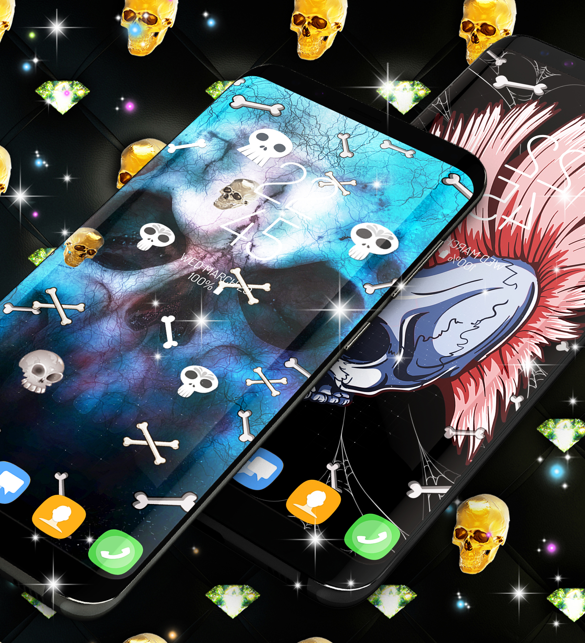 اسکرین شات 5 برنامه Skull live wallpaper