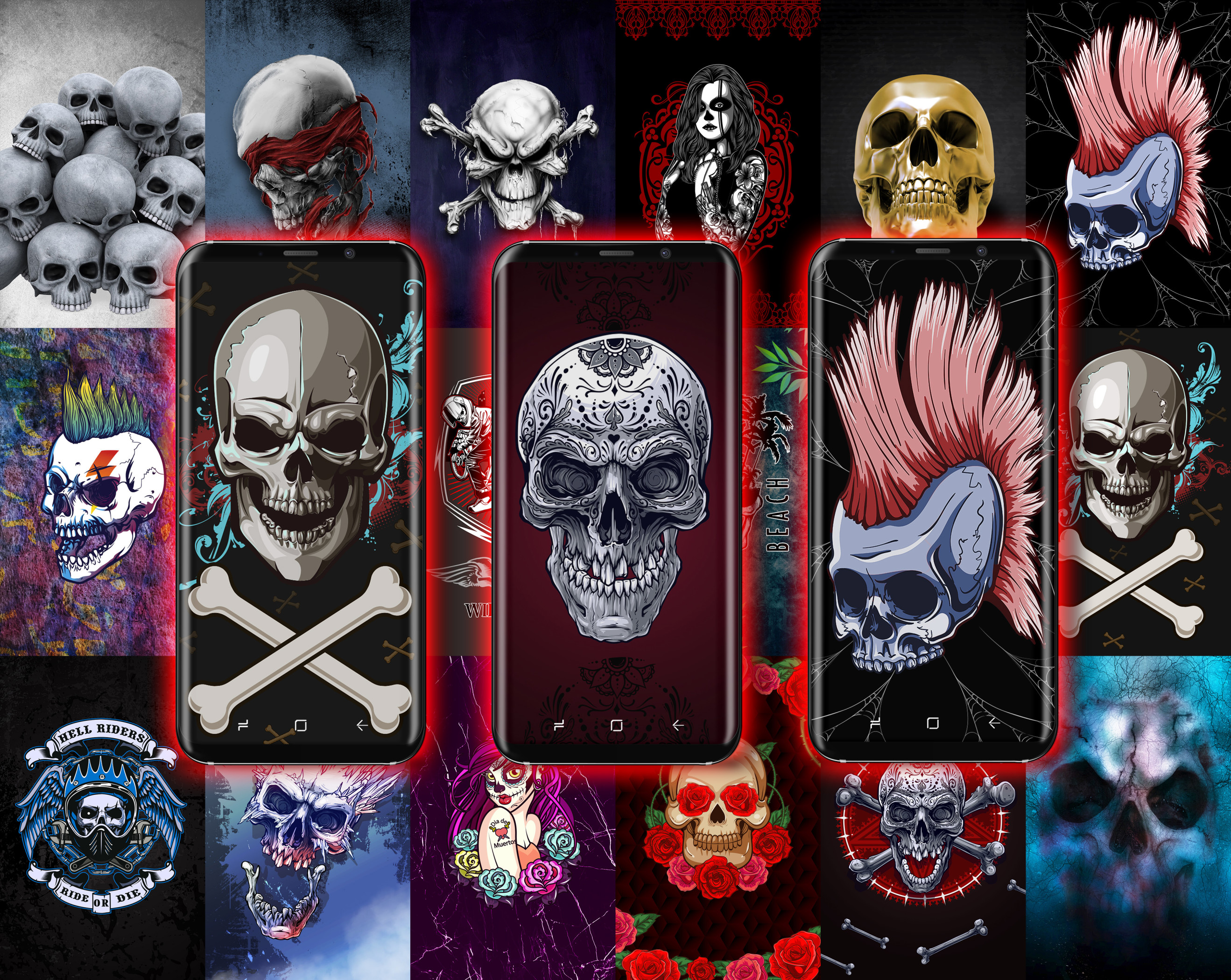 اسکرین شات 2 برنامه Skull live wallpaper