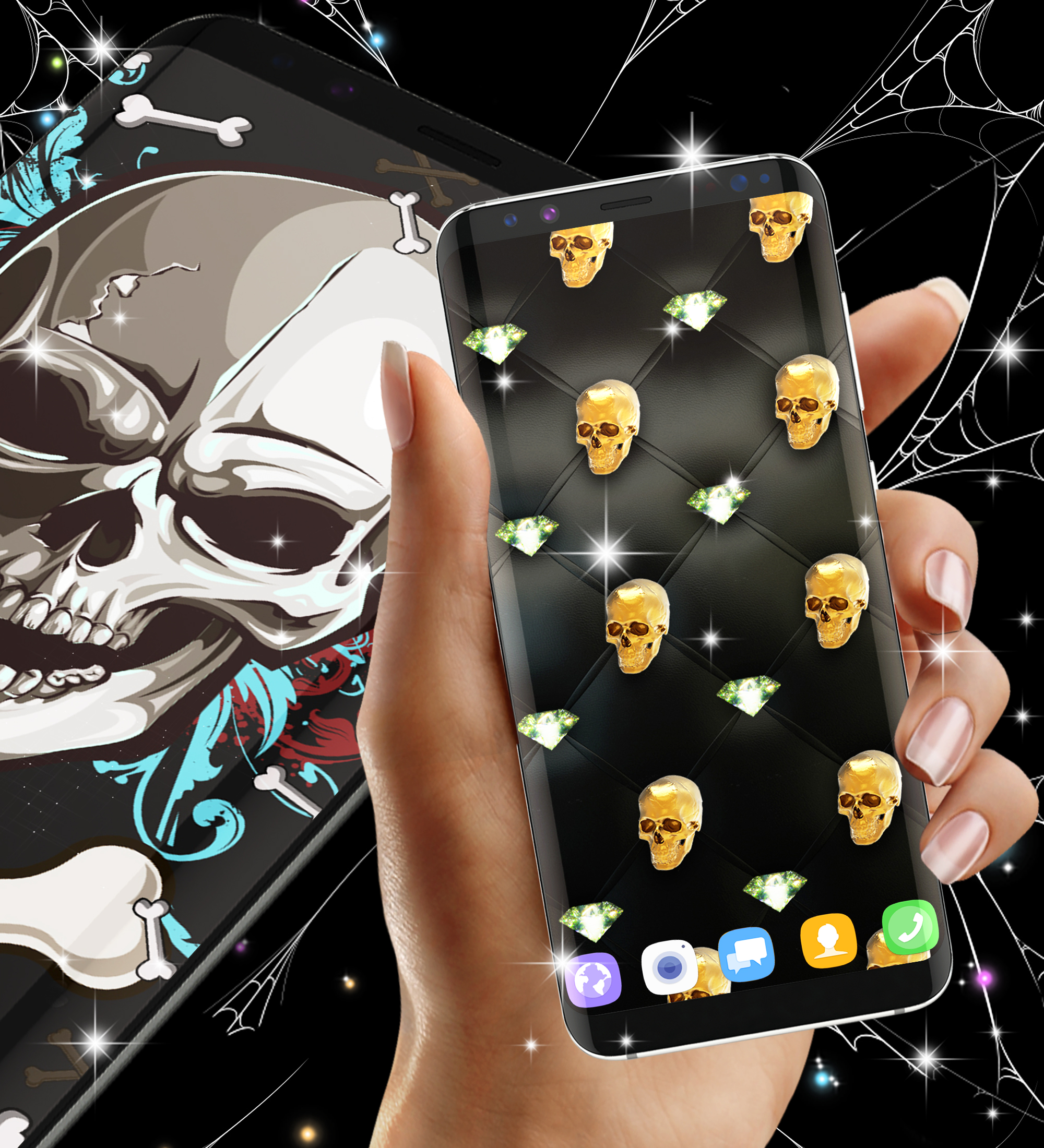 اسکرین شات 8 برنامه Skull live wallpaper