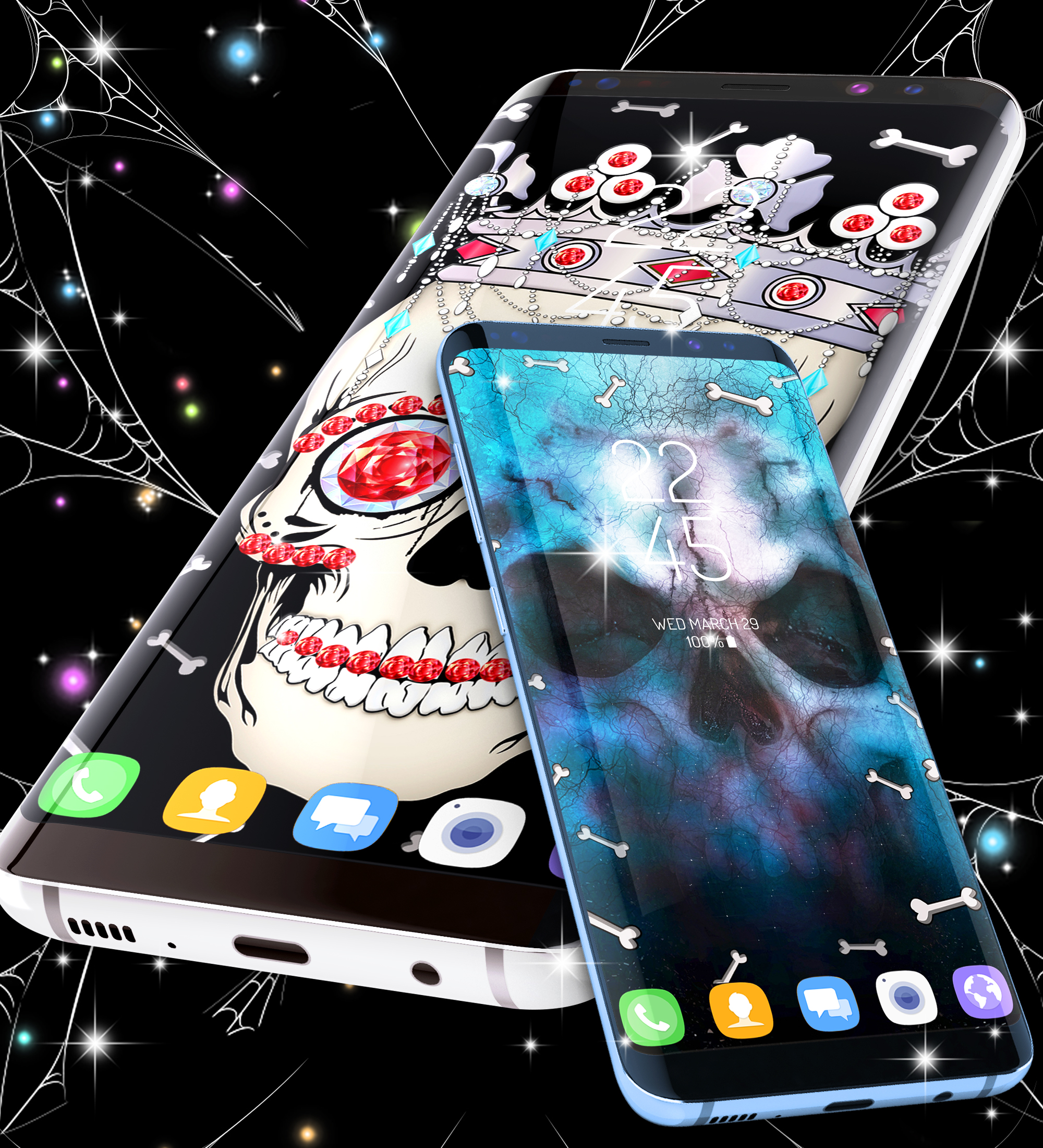 اسکرین شات 7 برنامه Skull live wallpaper