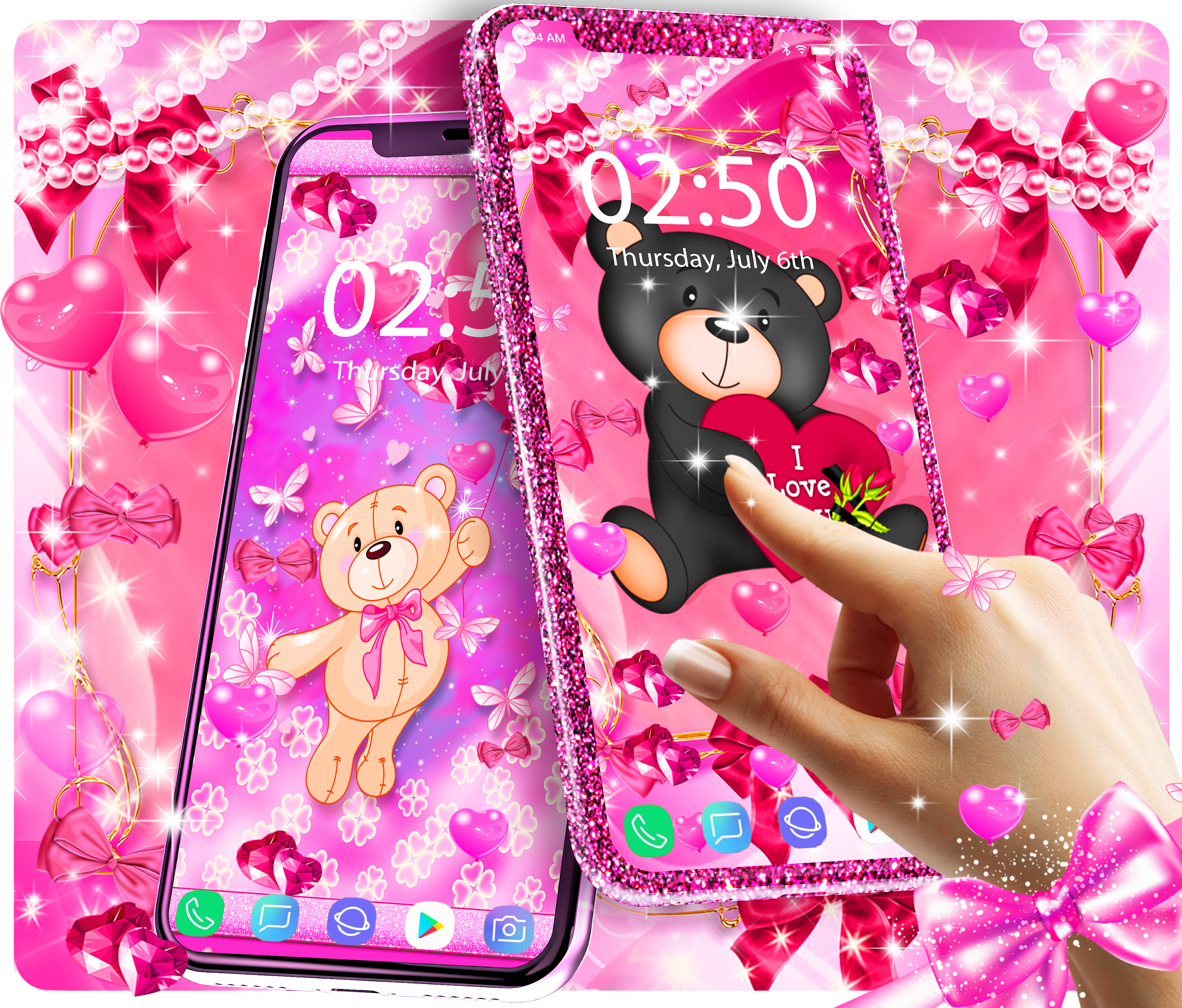 اسکرین شات 1 برنامه Teddy bear love wallpapers